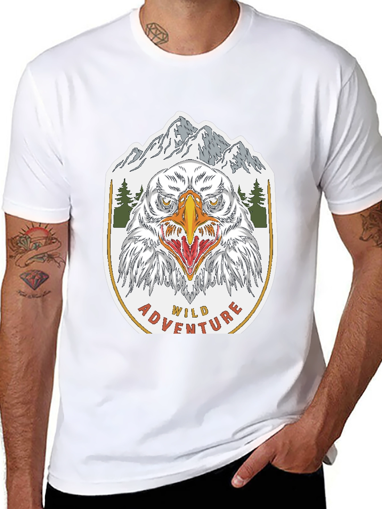 Black Wild Adventure Eagle Graphic T-Shirt view 8