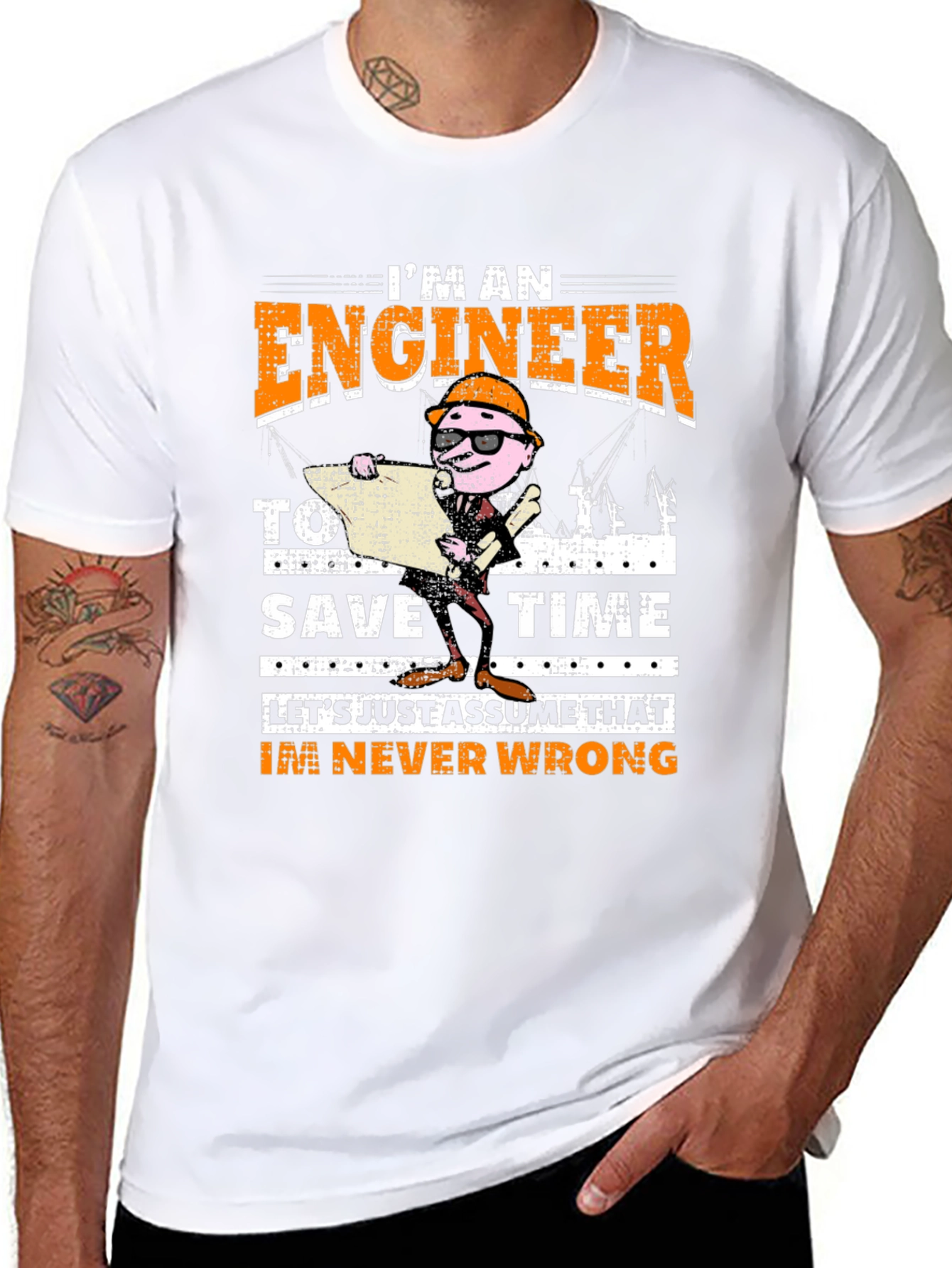 Black Engineer Never Wrong Graphic T-Shirt view 8