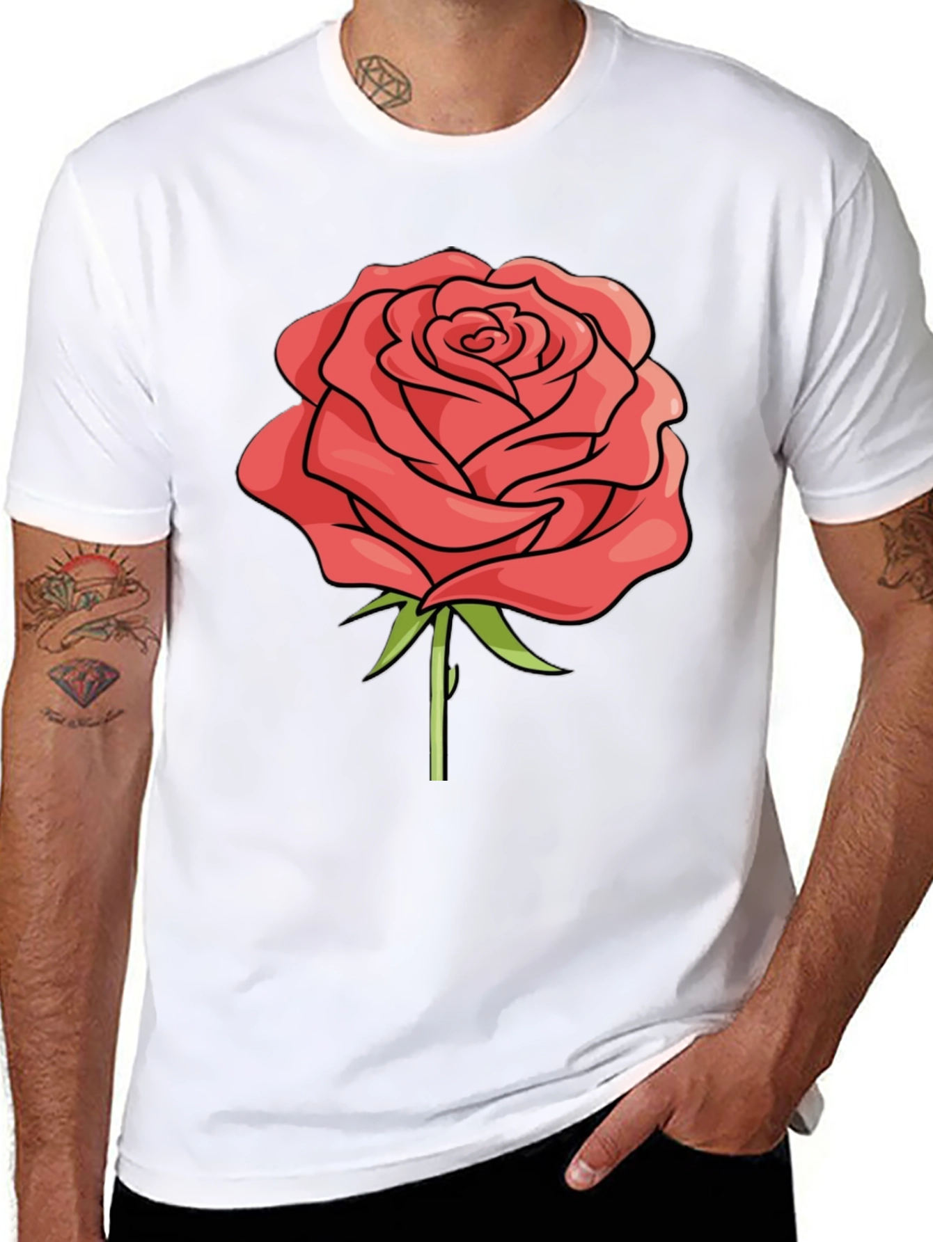 Black Rose Graphic Black T-Shirt - Casual Style view 8