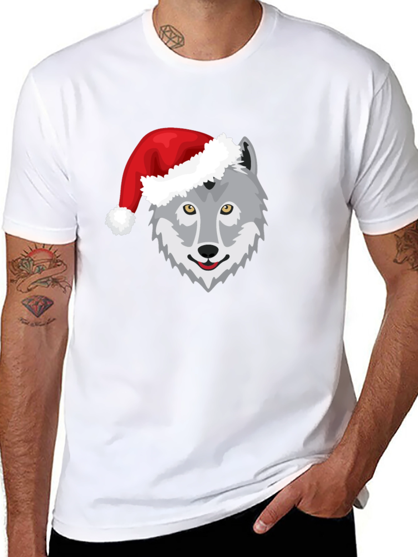 Black Wolf Christmas T-Shirt view 8