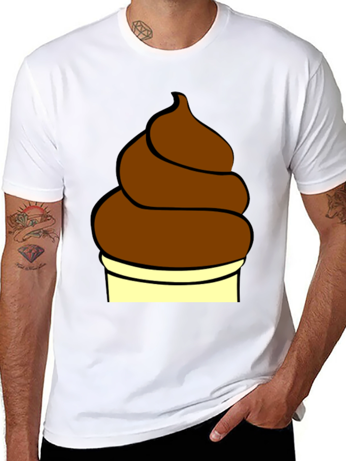 Black Novelty Poop Emoji T-Shirt - Funny Graphic Tee view 8