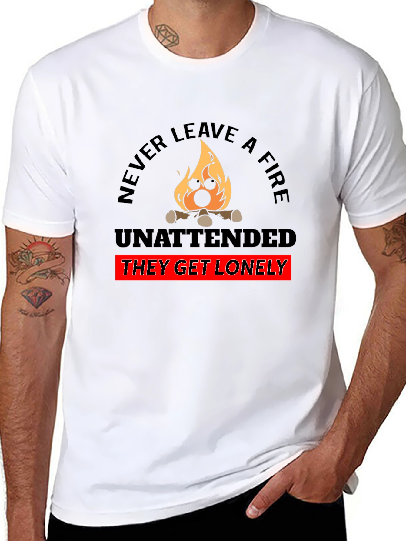 Black Never Leave a Fire Unattended Funny T-Shirt view 8