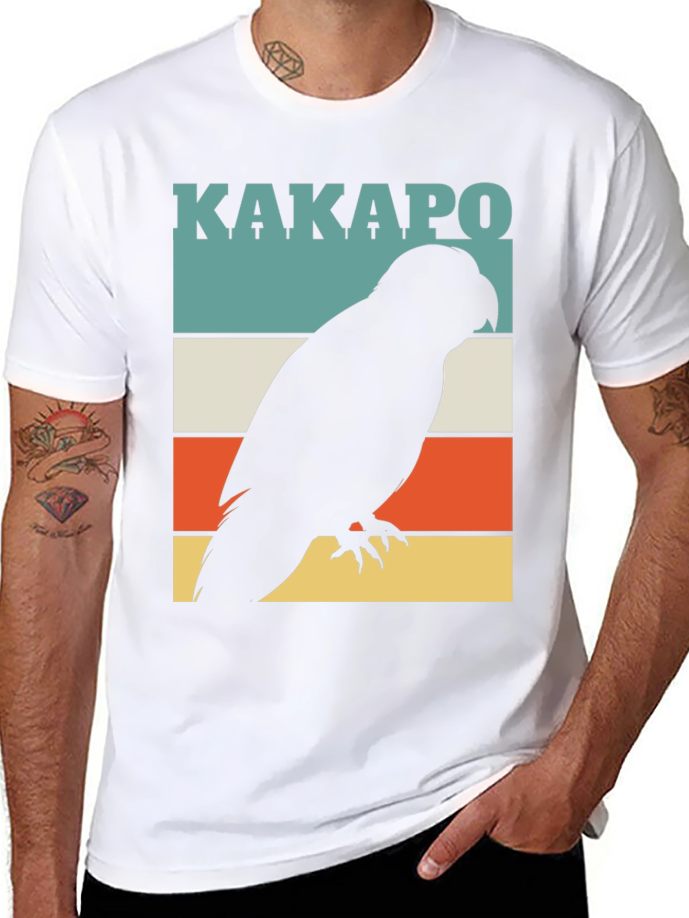 Black Kakapo Parrot Silhouette T-Shirt view 8