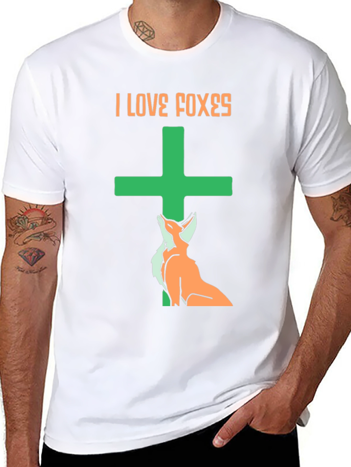 Black I Love Foxes Graphic Tee - Unisex view 8