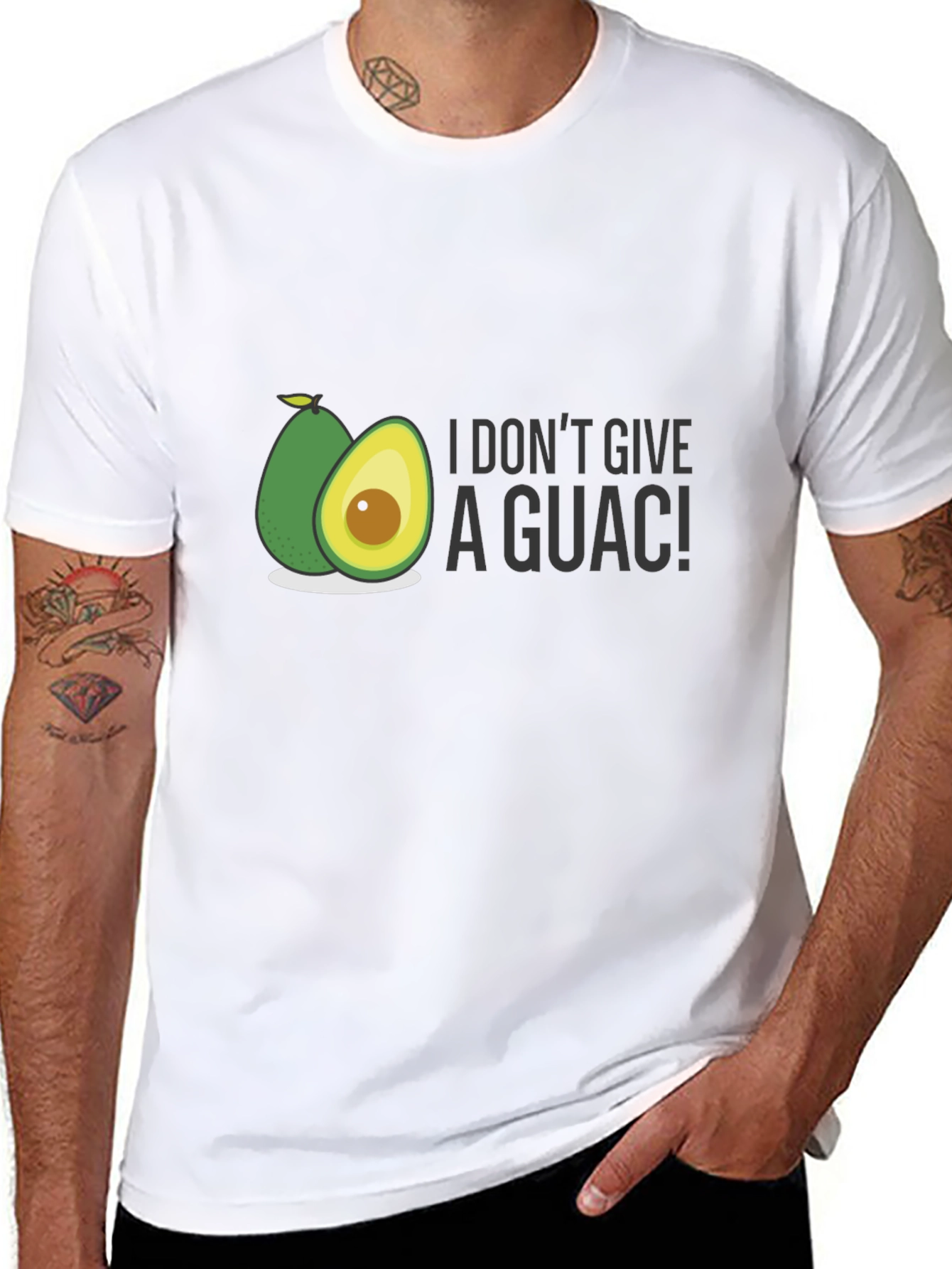 Black I Don't Give A Guac! T-Shirt view 8