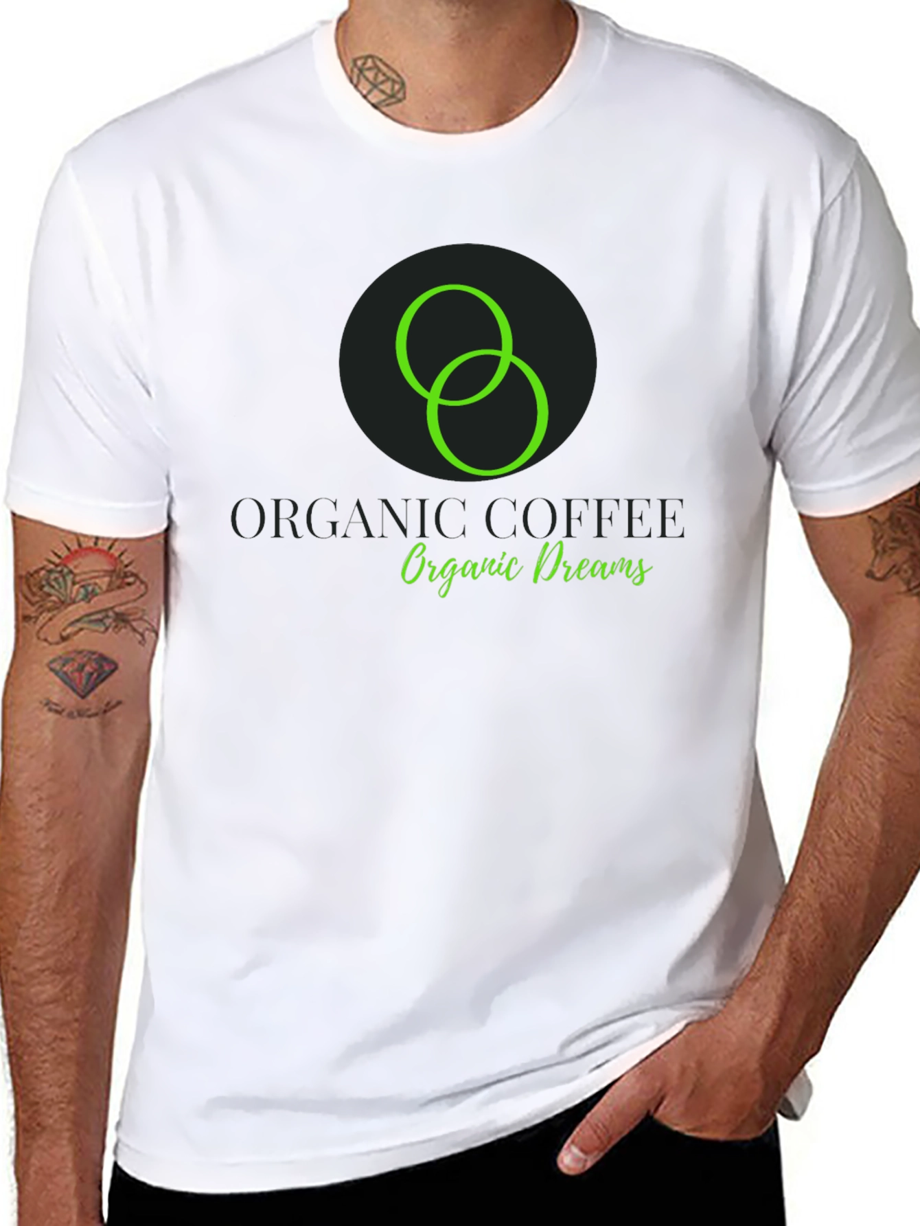 Black Organic Coffee Dreams Black T-Shirt view 8