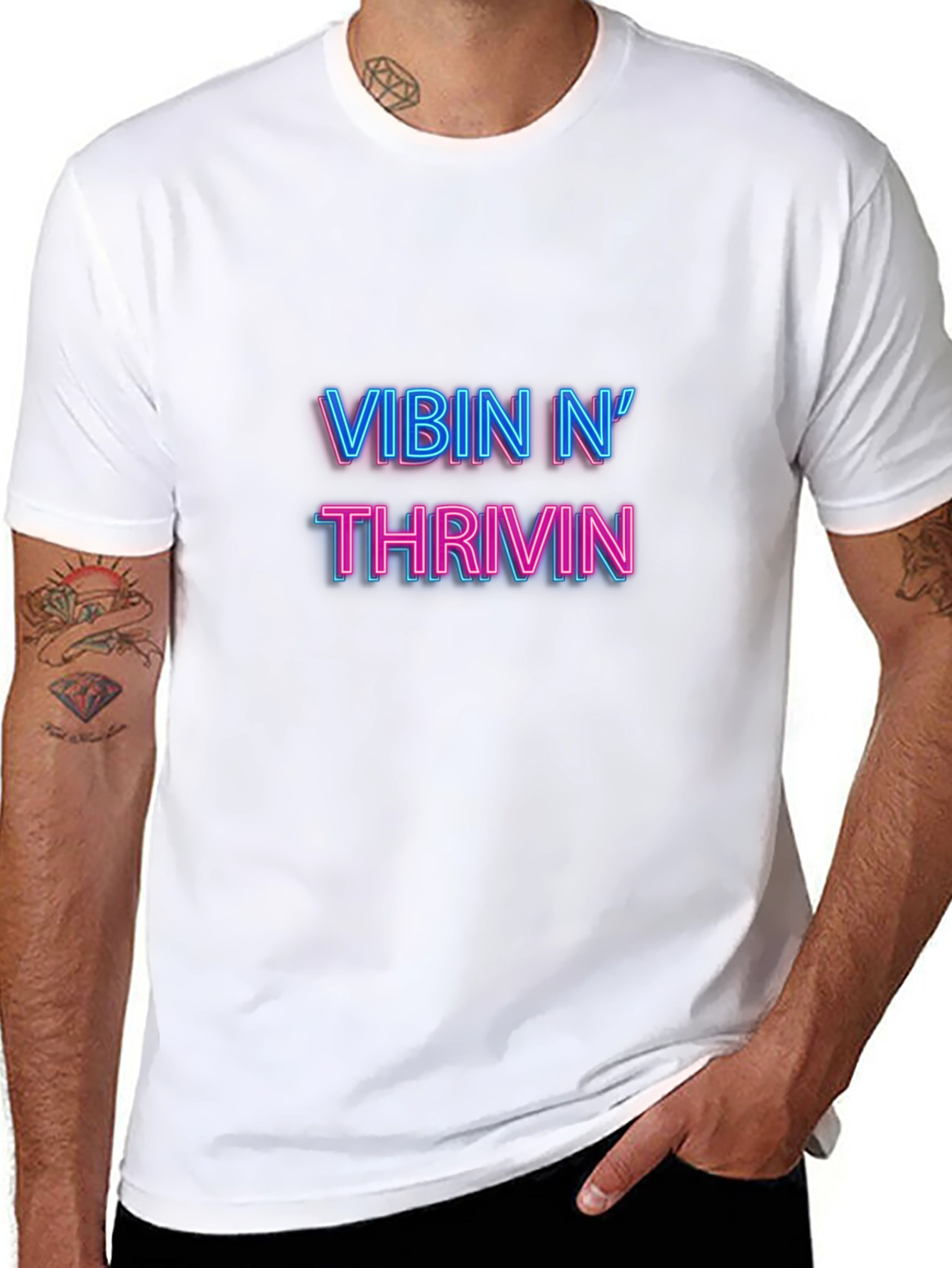 Black Vibin' N' Thrivin' Black T-Shirt view 8