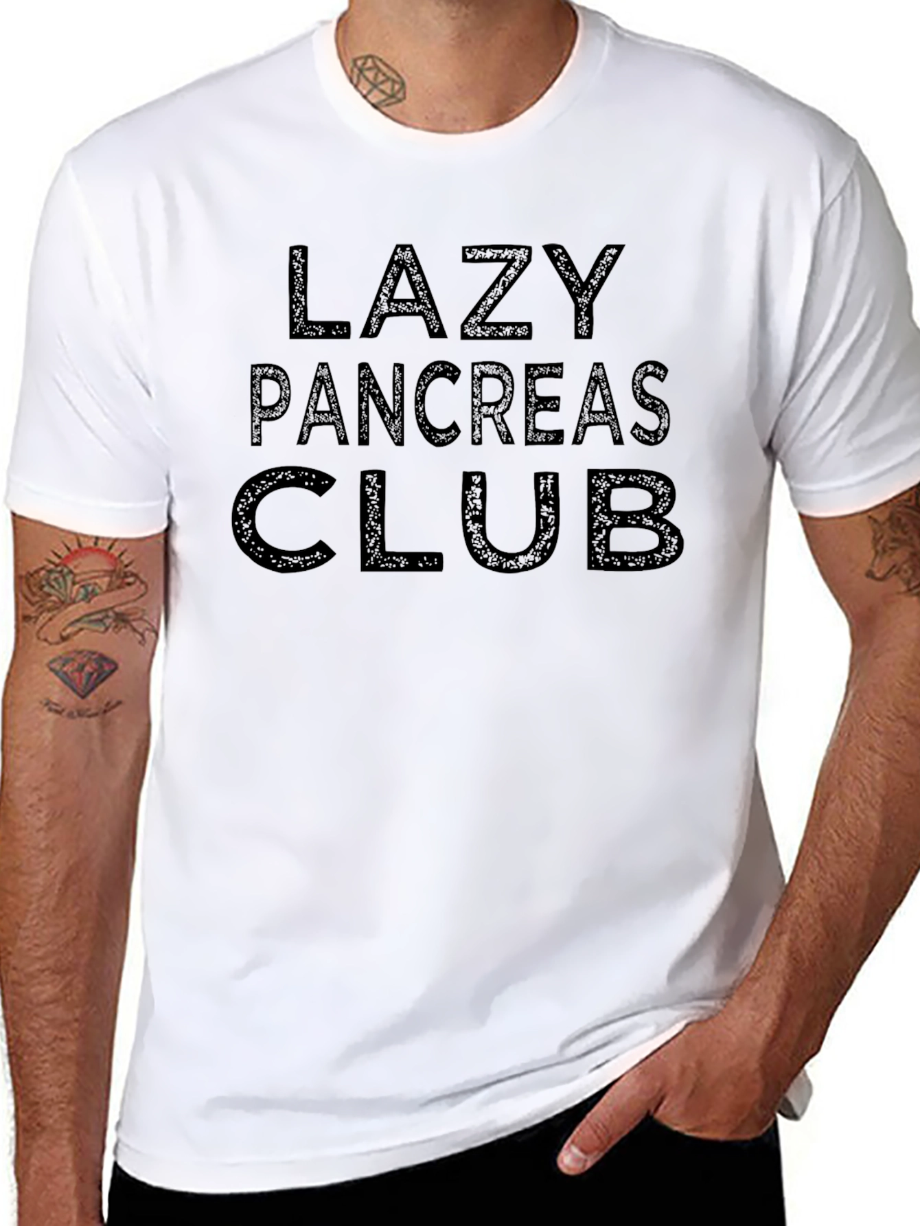 Black Lazy Pancreas Club Black T-Shirt view 8