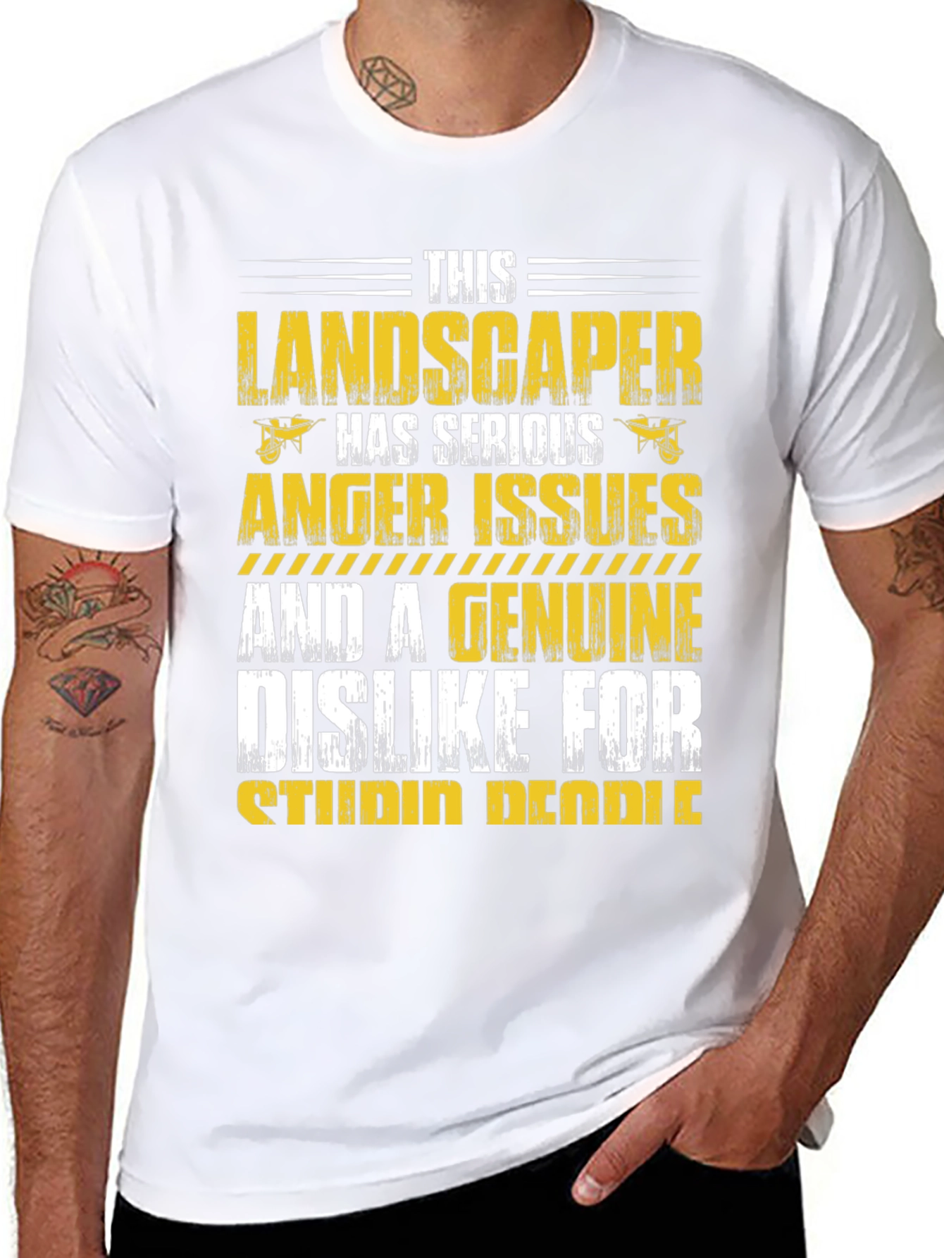 Black Landscaper Anger Issues Graphic Tee view 8