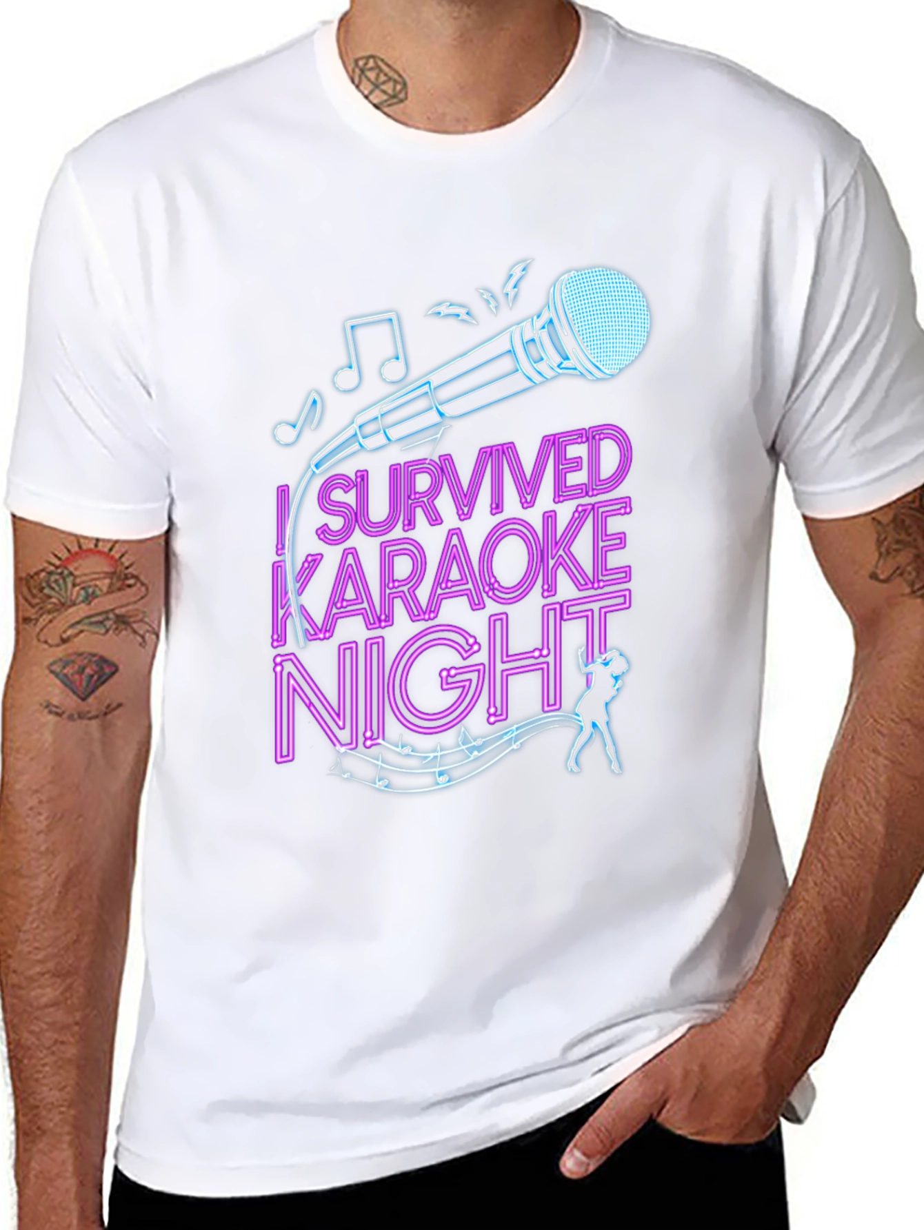 Black I Survived Karaoke Night Graphic Tee view 8