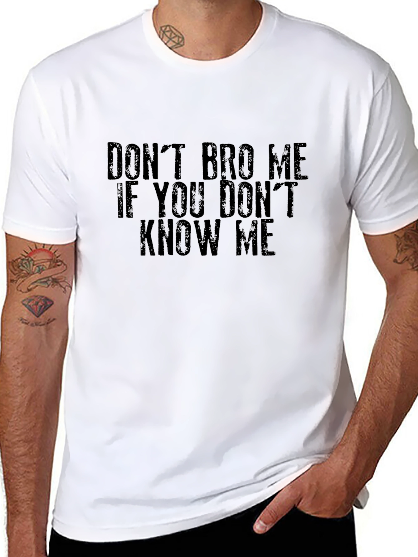 Black Don't Bro Me T-Shirt - Humorous Graphic Tee view 8