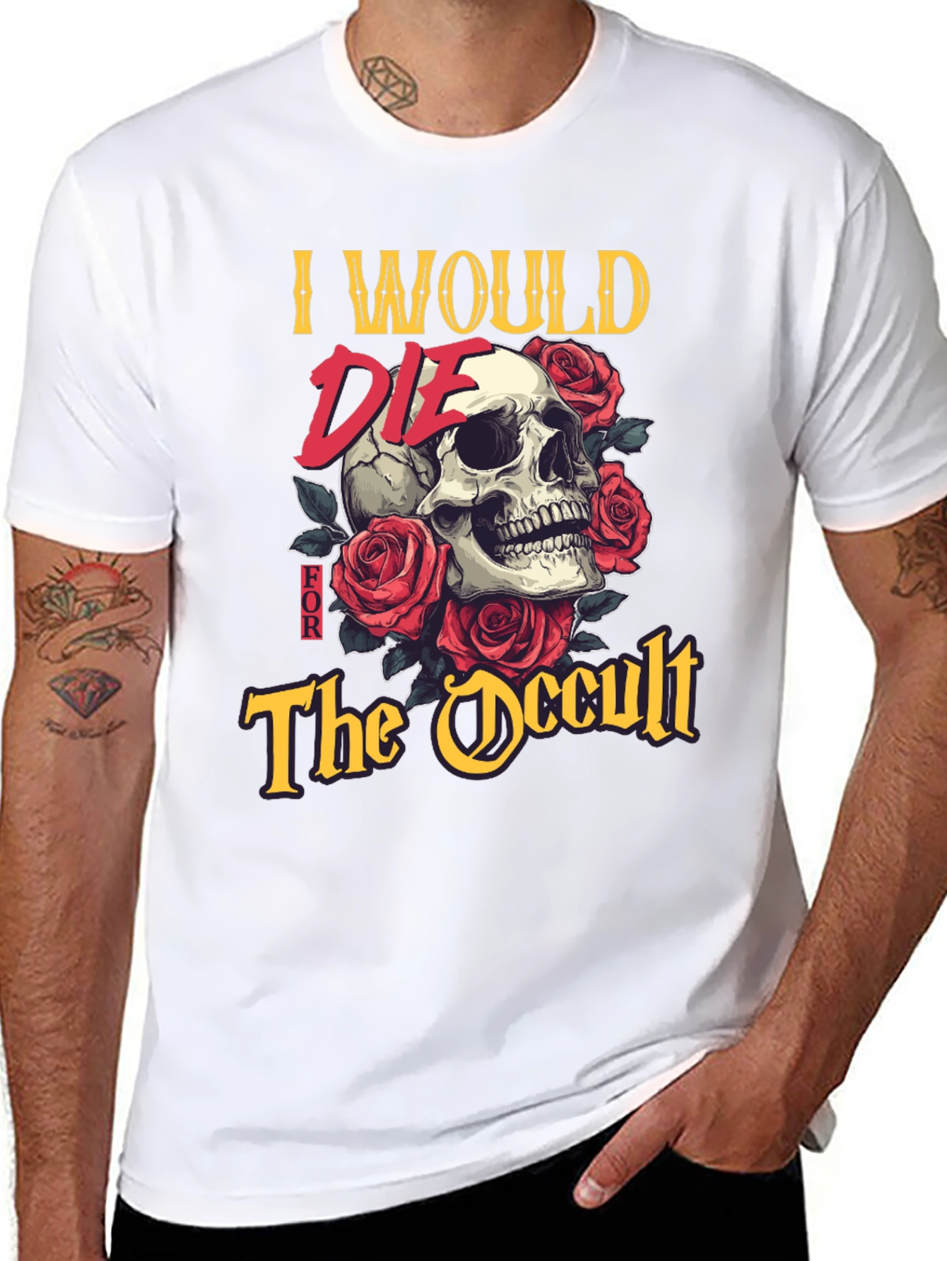 Black Occult Skull Graphic Tee - Death Positive Fashion view 8