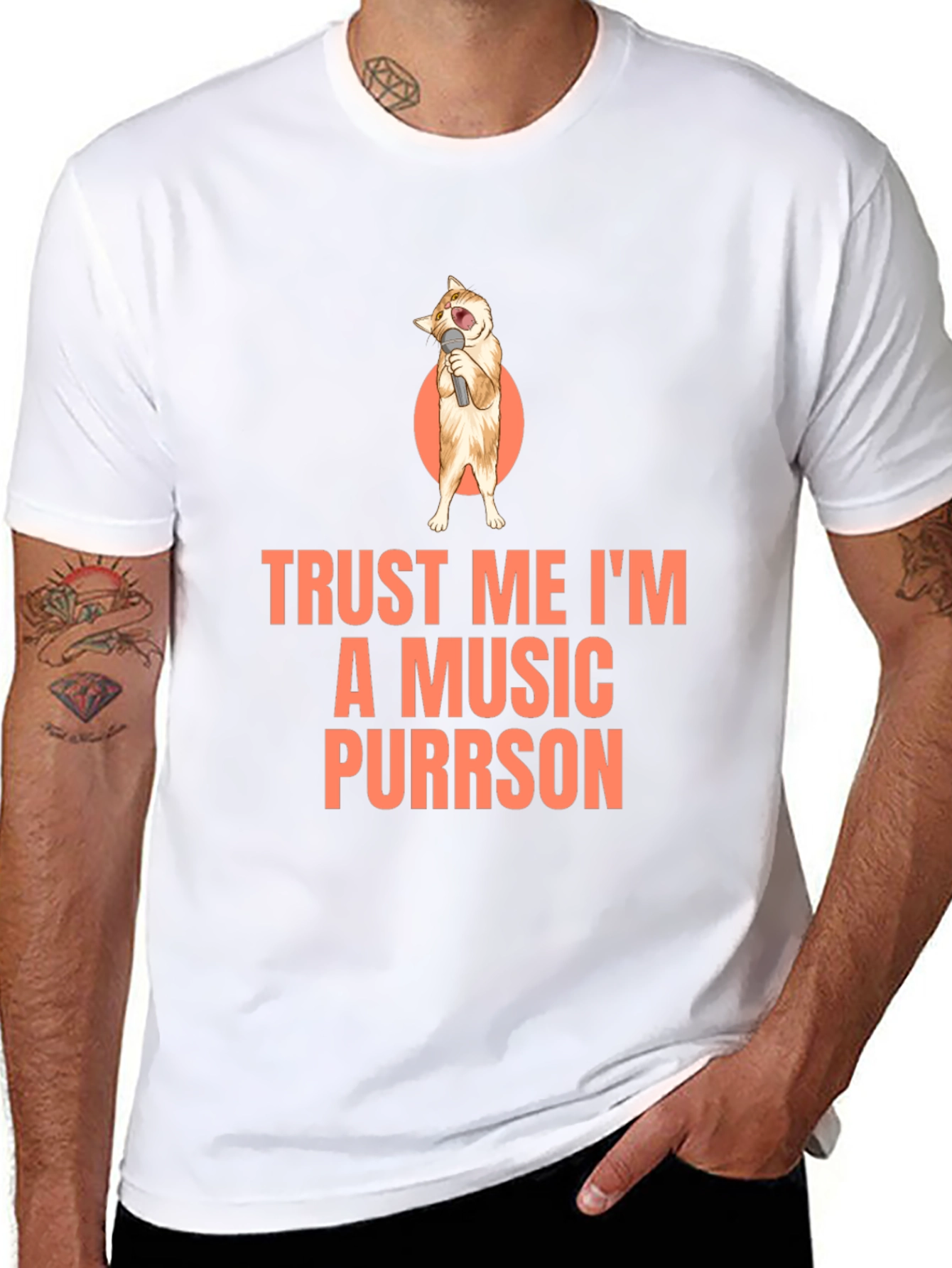 Black Trust Me I'm A Music Purrson T-Shirt view 8