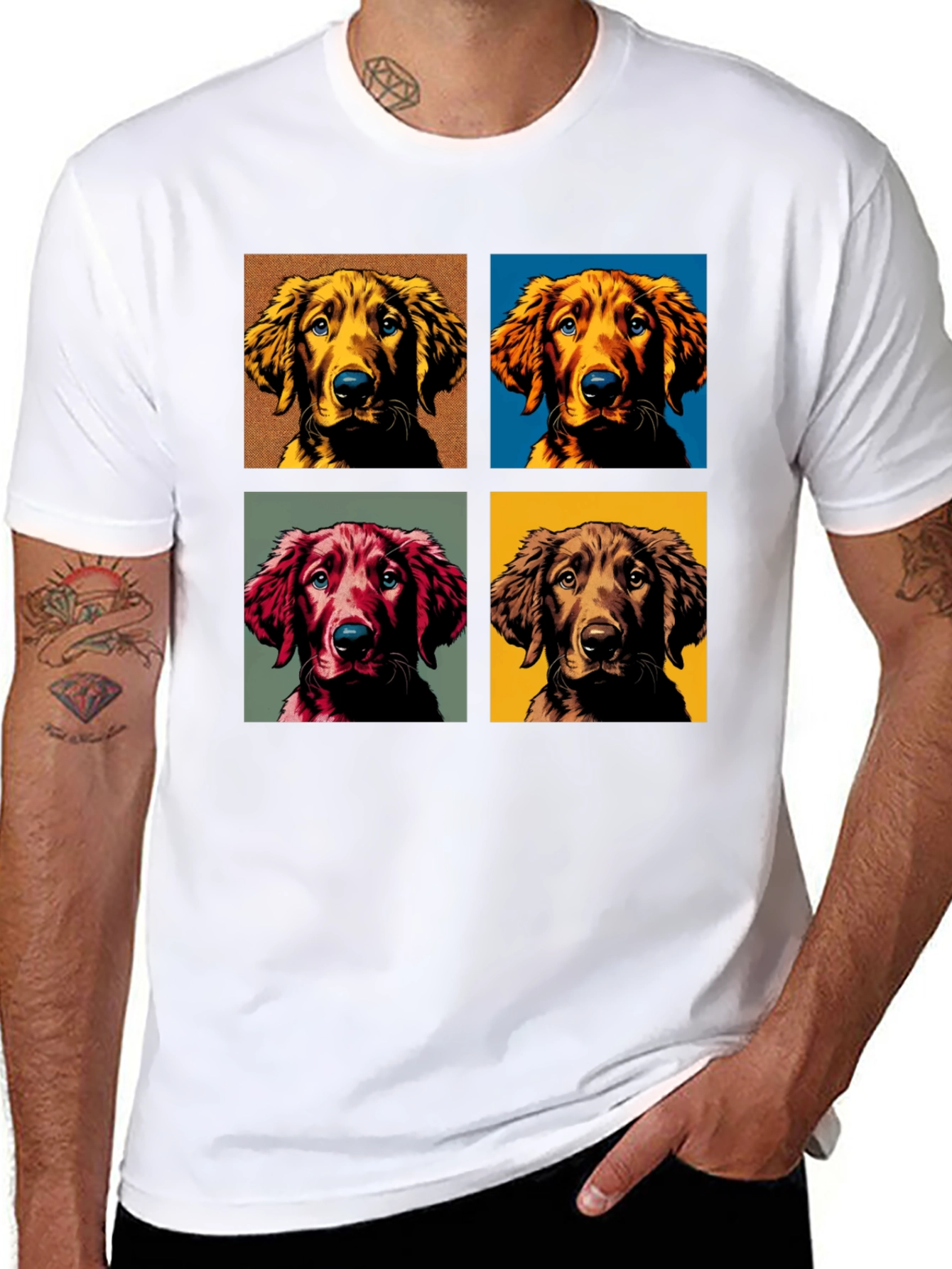 Black Dog Portrait Black T-Shirt view 8