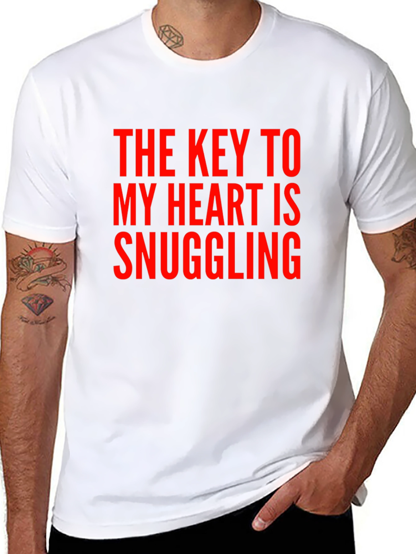 Black Snuggling Heart T-Shirt - Black view 8