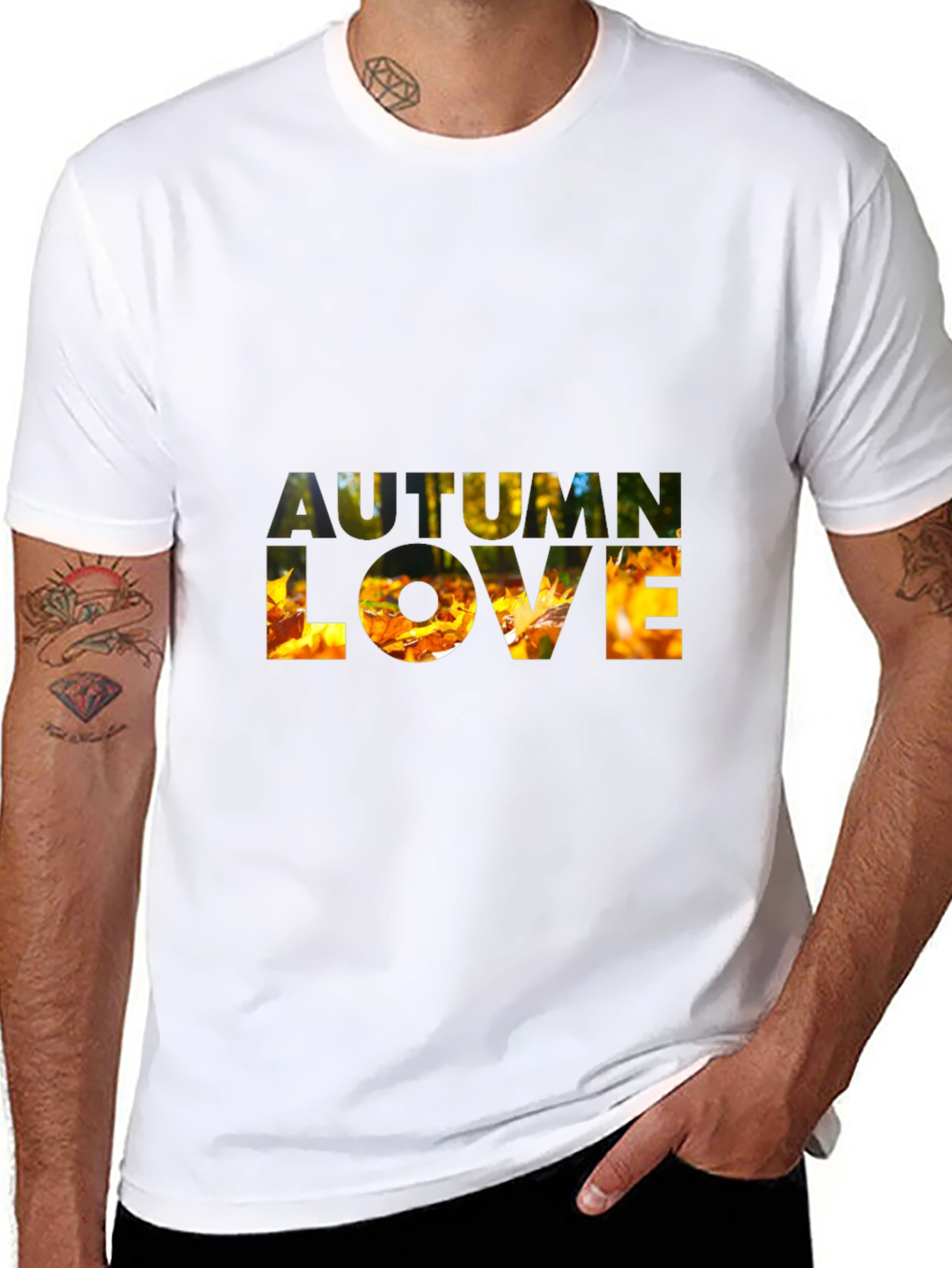 Black Autumn Love Graphic T-Shirt - Fall Season Tee view 8