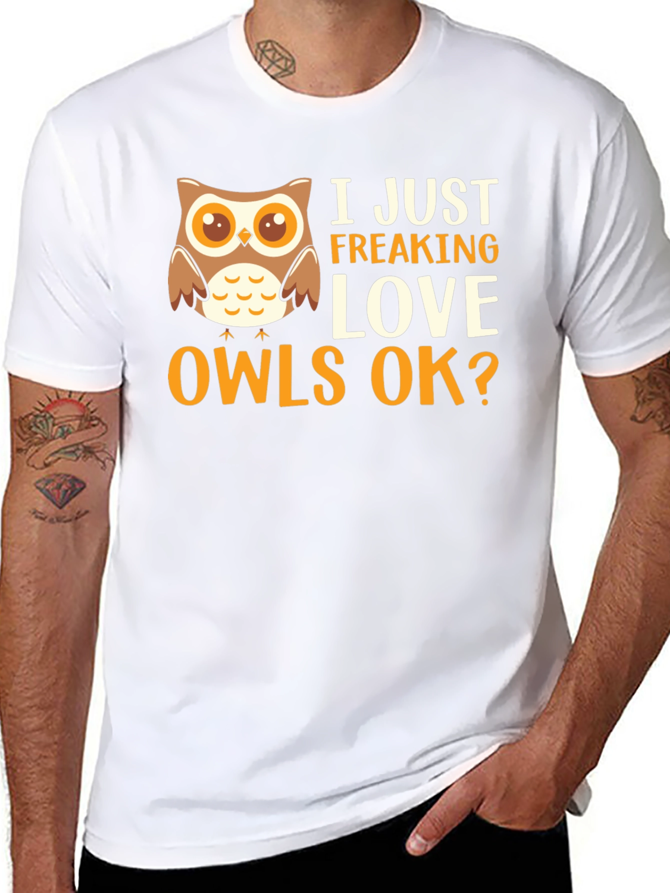 Black I Just Freaking Love Owls Graphic T-Shirt view 8