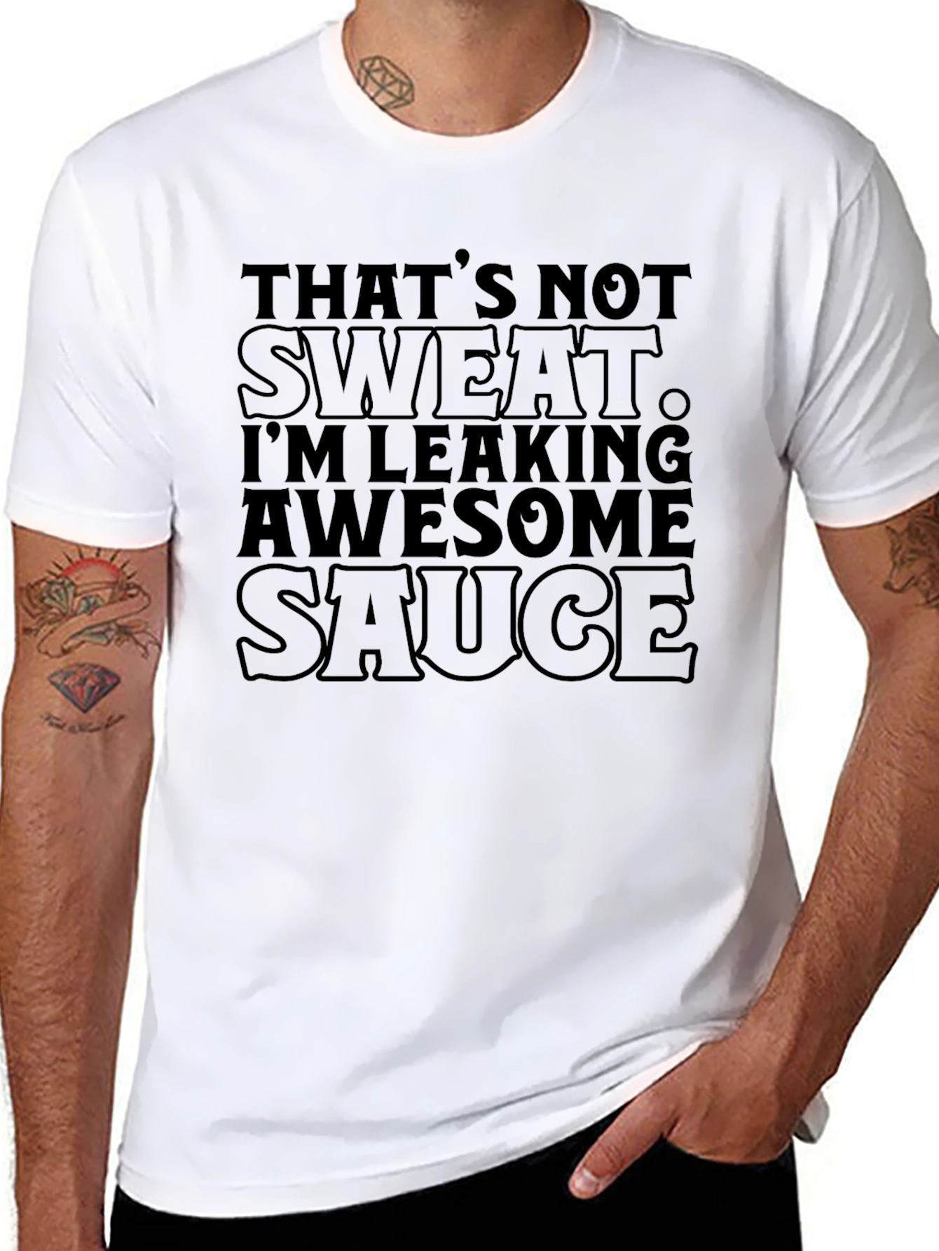 Black Awesome Sauce Tee - Humorous Graphic T-Shirt view 8