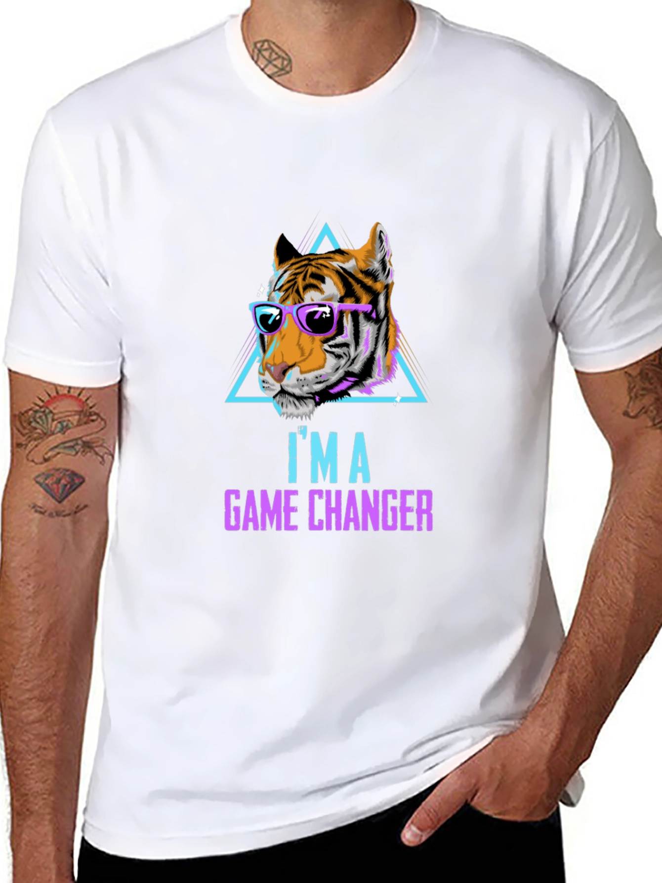 Black Cool Tiger Graphic Tee - Game Changer view 8