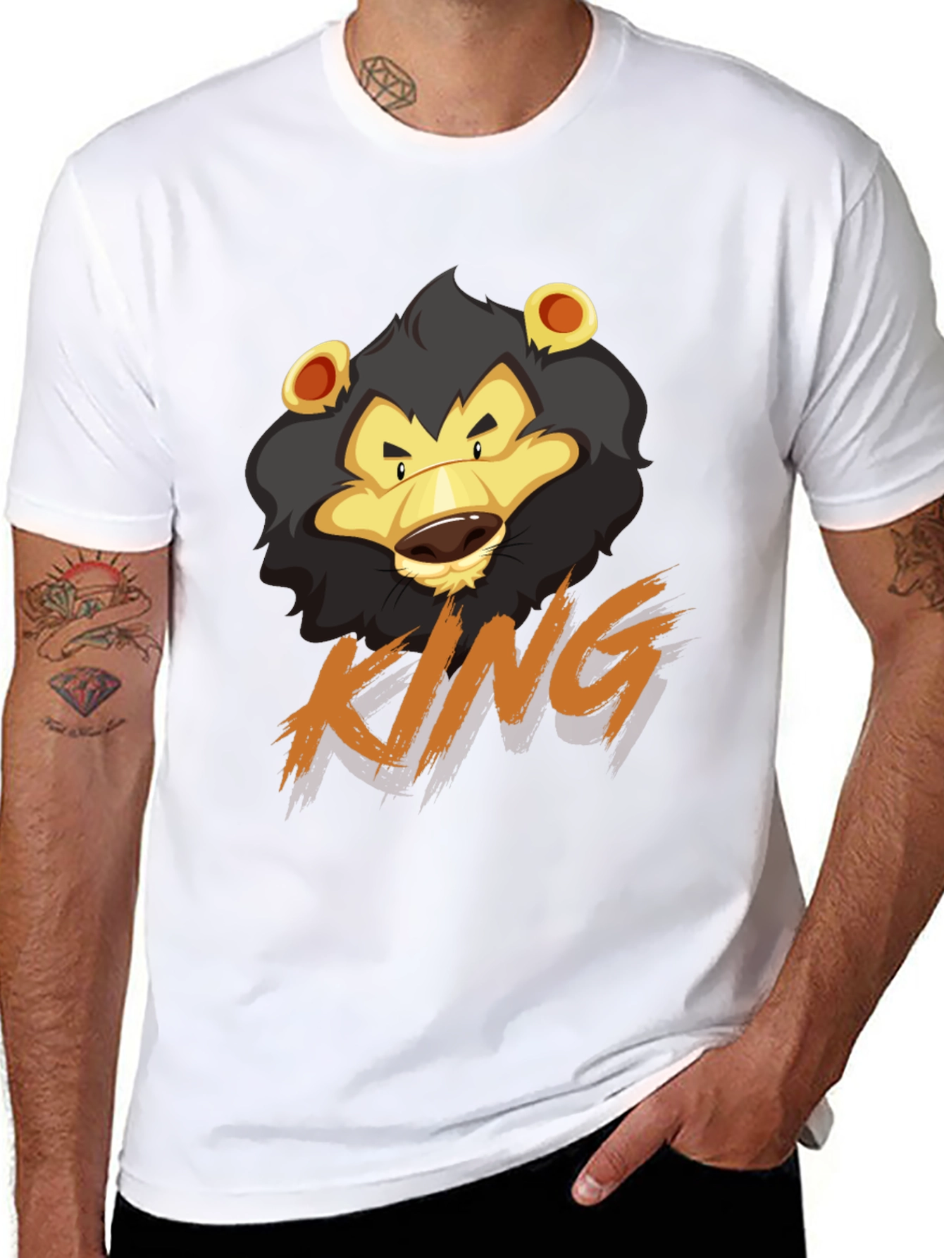 Black Lion King Graphic Tee - Cool Casual Style view 8