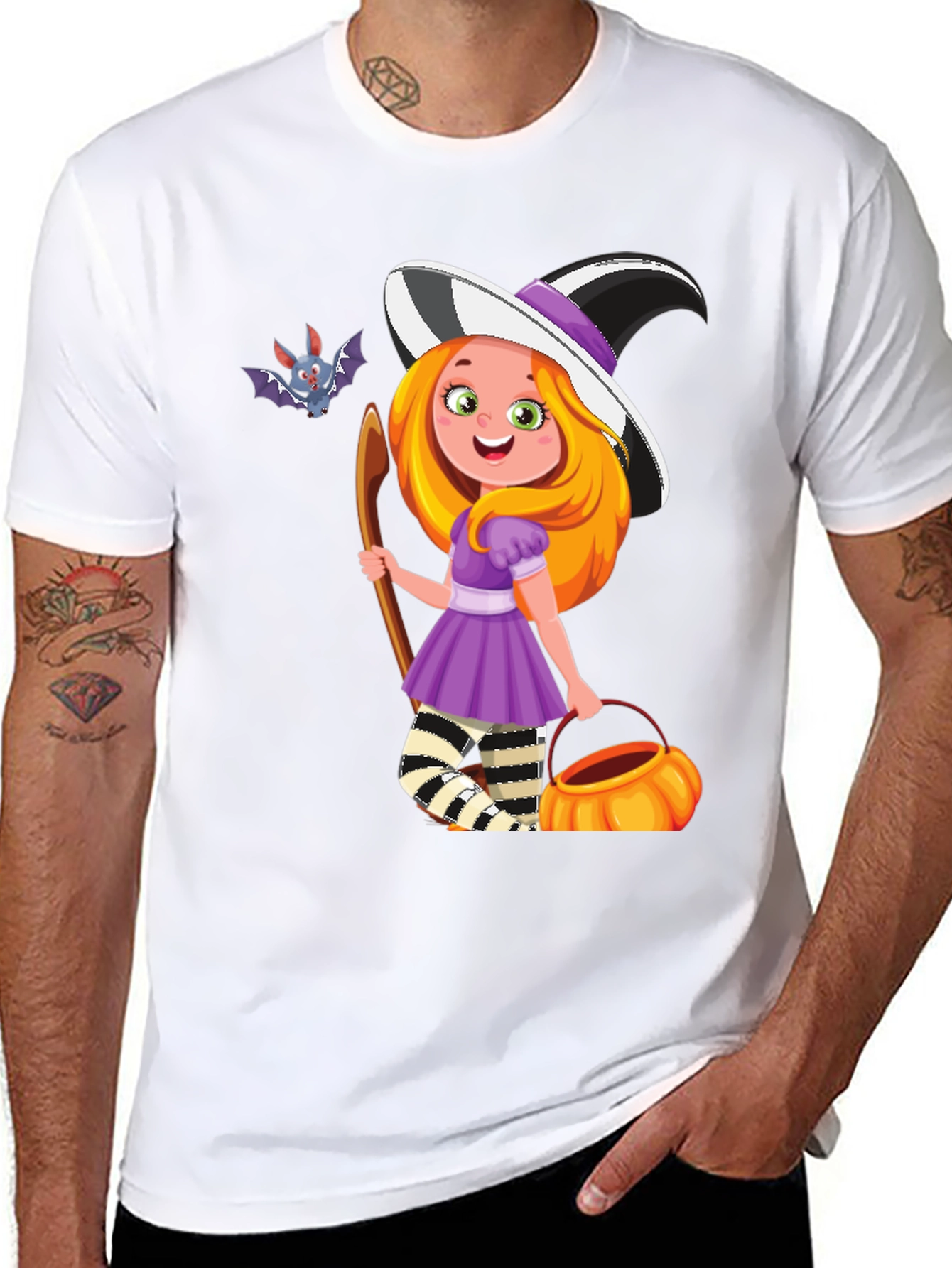 Black Halloween Witch Girl T-Shirt view 8