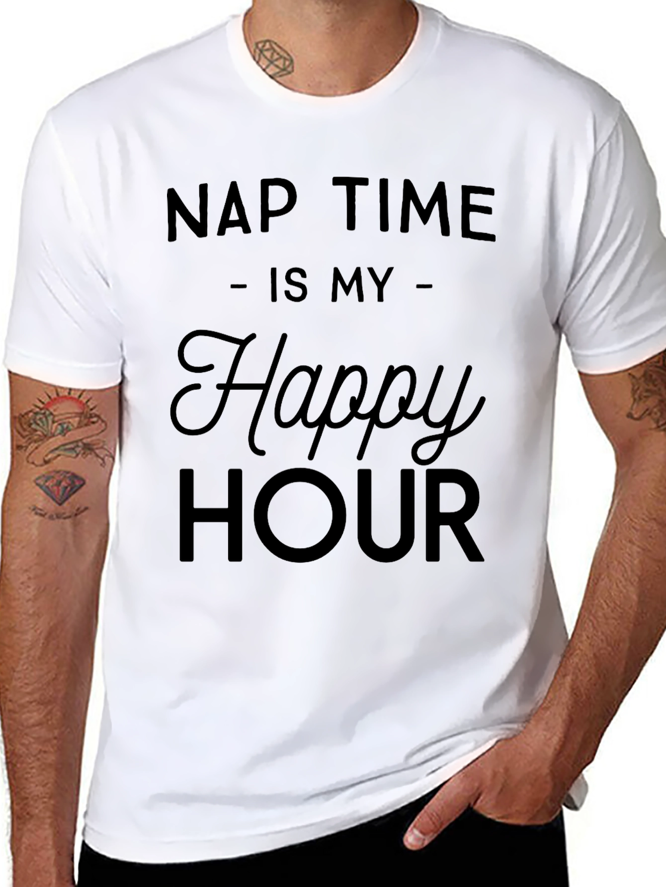 Black Nap Time is My Happy Hour T-Shirt view 8