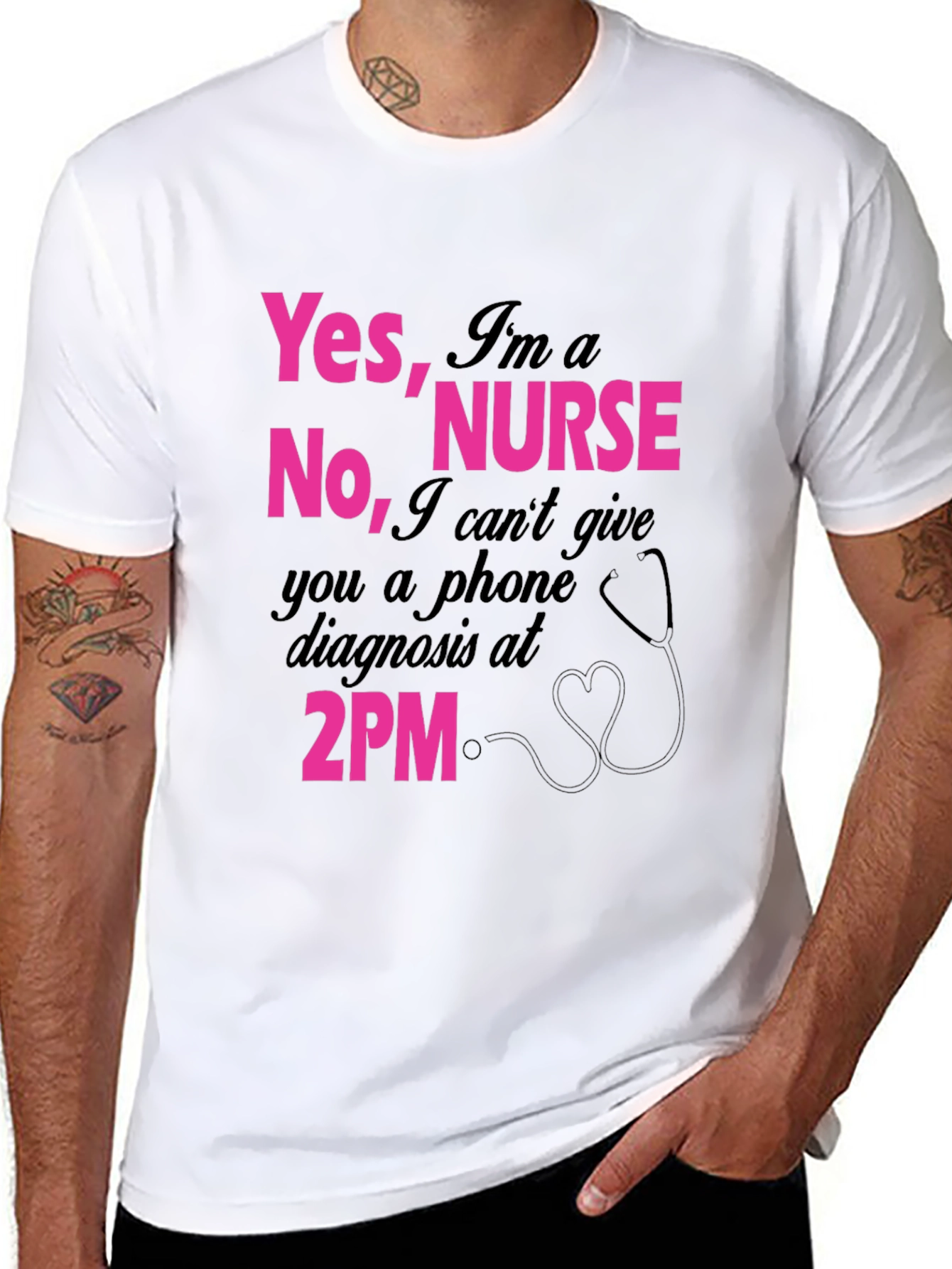 Black Yes I'm a Nurse T-Shirt - Funny 2PM Quote! view 8