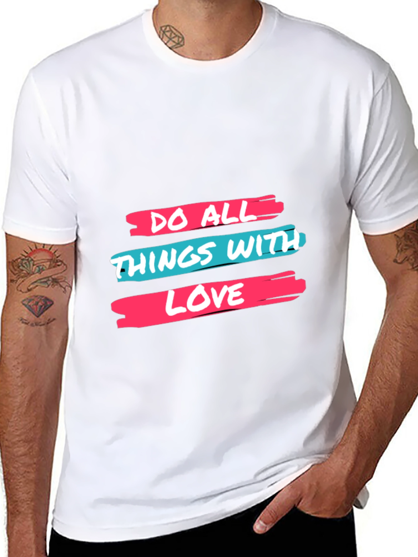 Black Do All Things With Love Black Tee view 8