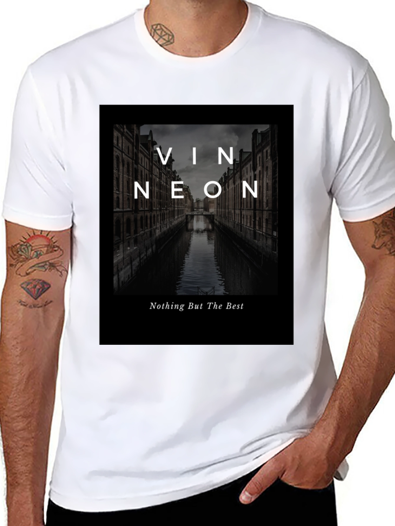 Black Vin Neon Graphic T-Shirt - Best Quality view 8