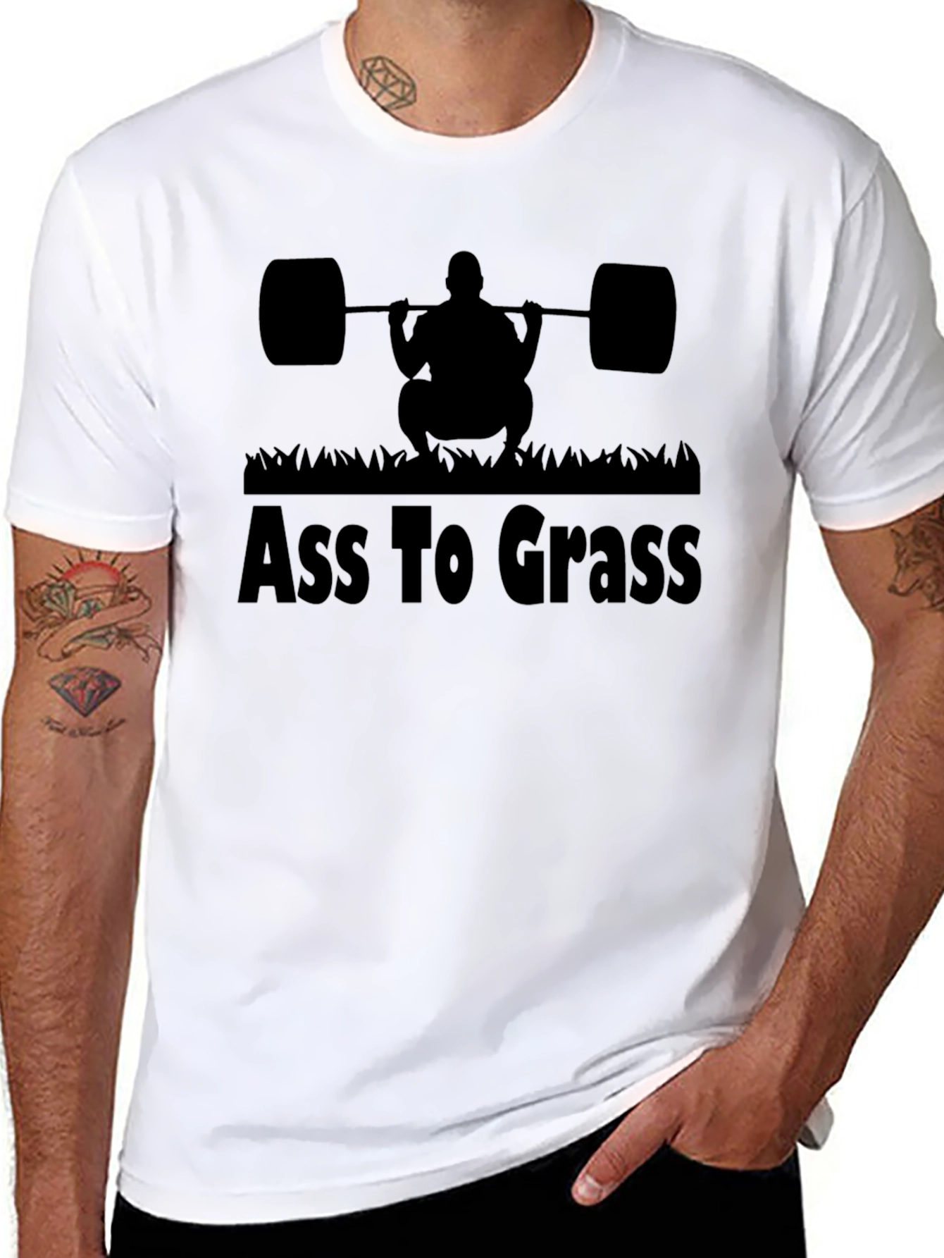 Black Ass To Grass Black T-Shirt Gym Motivation view 8