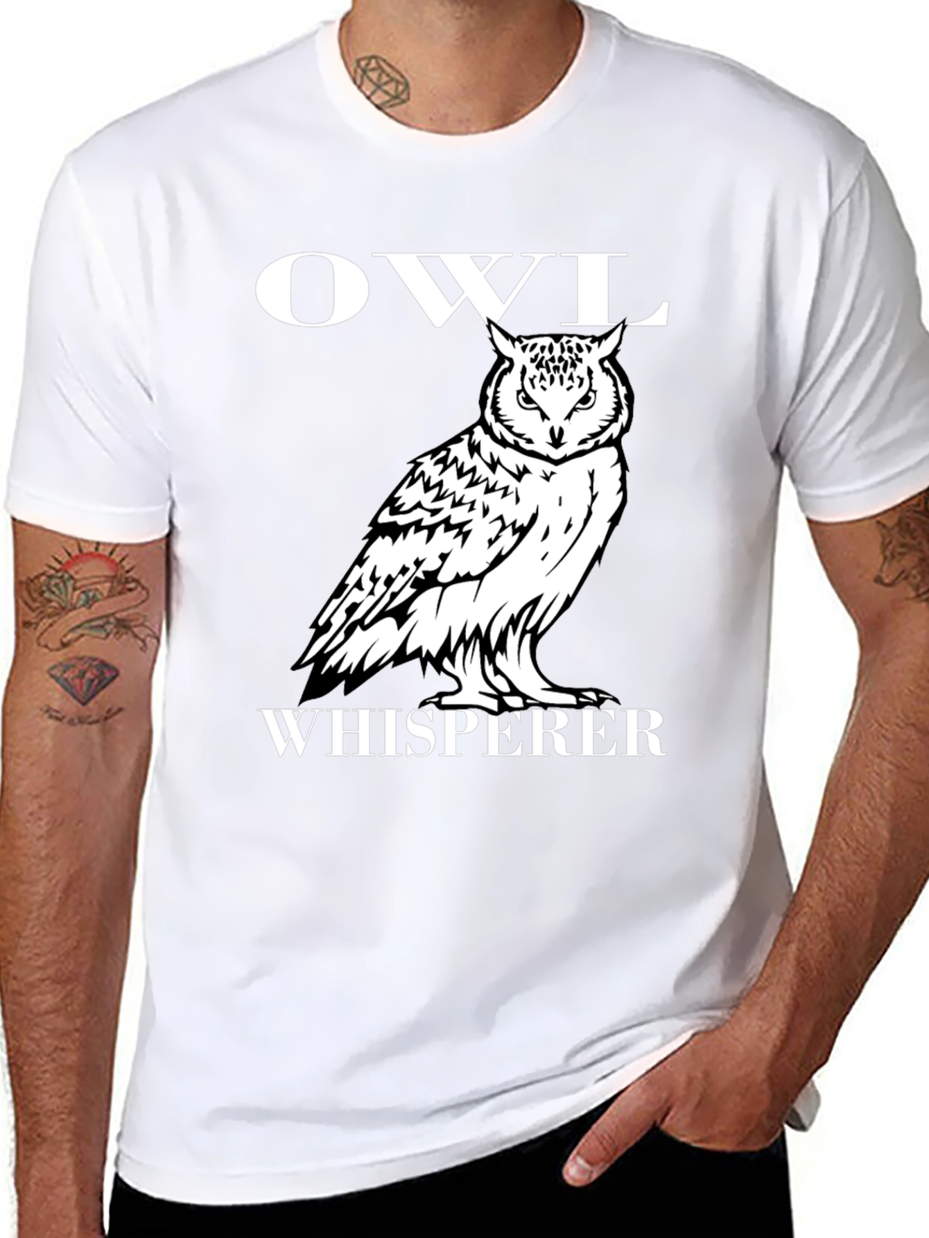 Black Owl Whisperer Graphic T-Shirt view 8