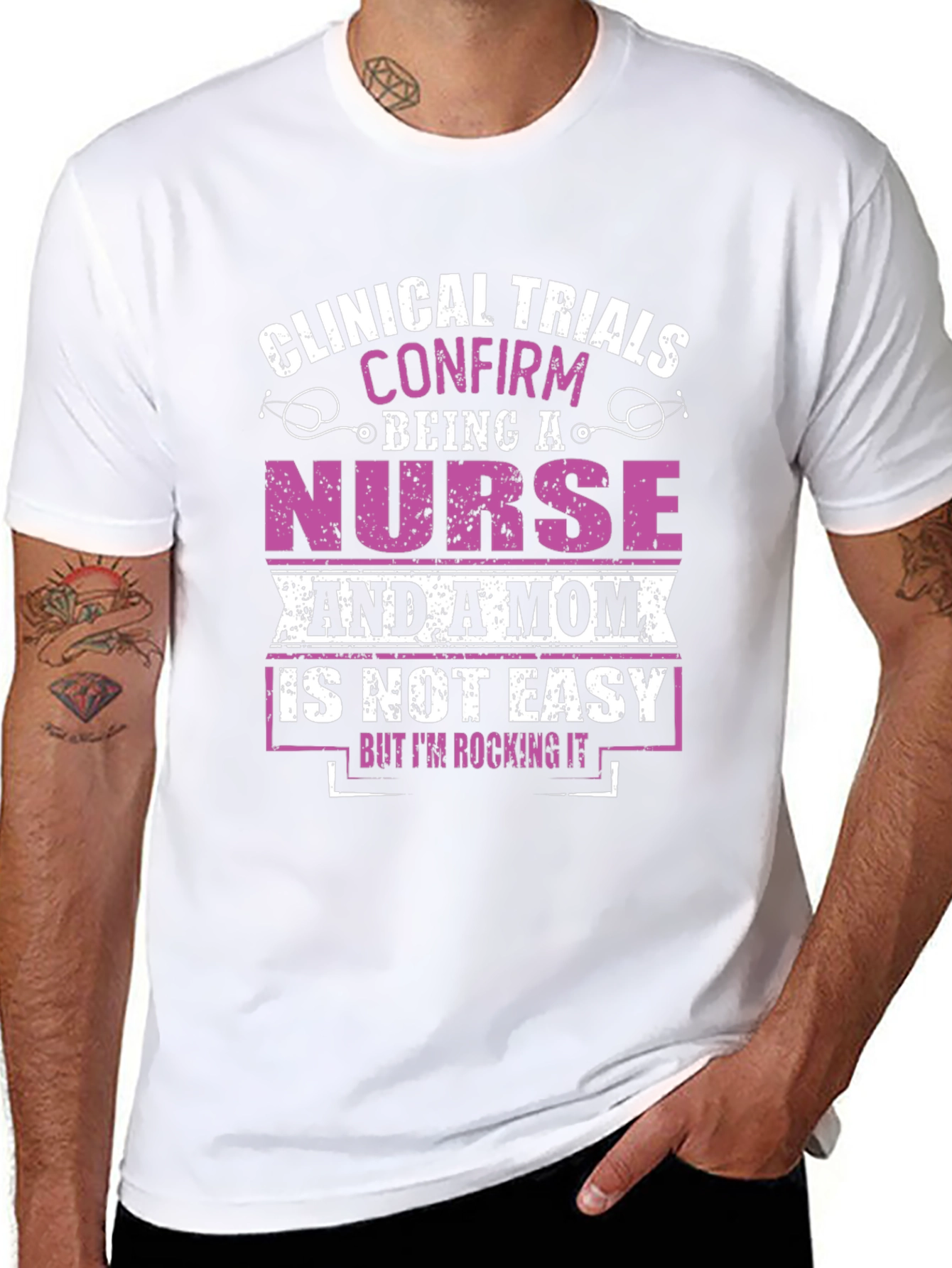 Black Nurse & Mom T-Shirt: Clinical Trials Confirmed! view 8