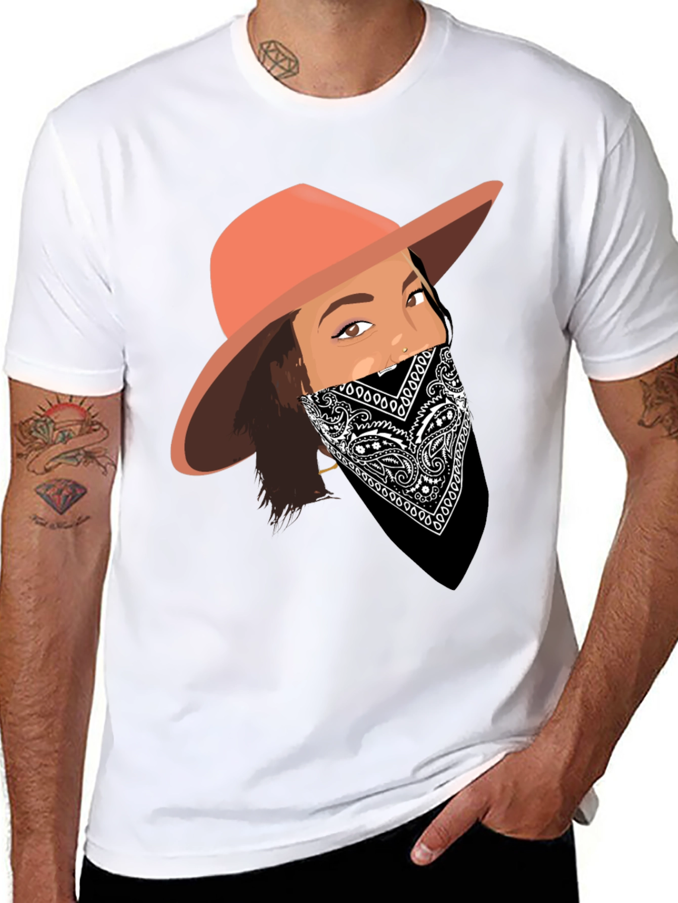 Black Bandana Girl Graphic Tee view 8