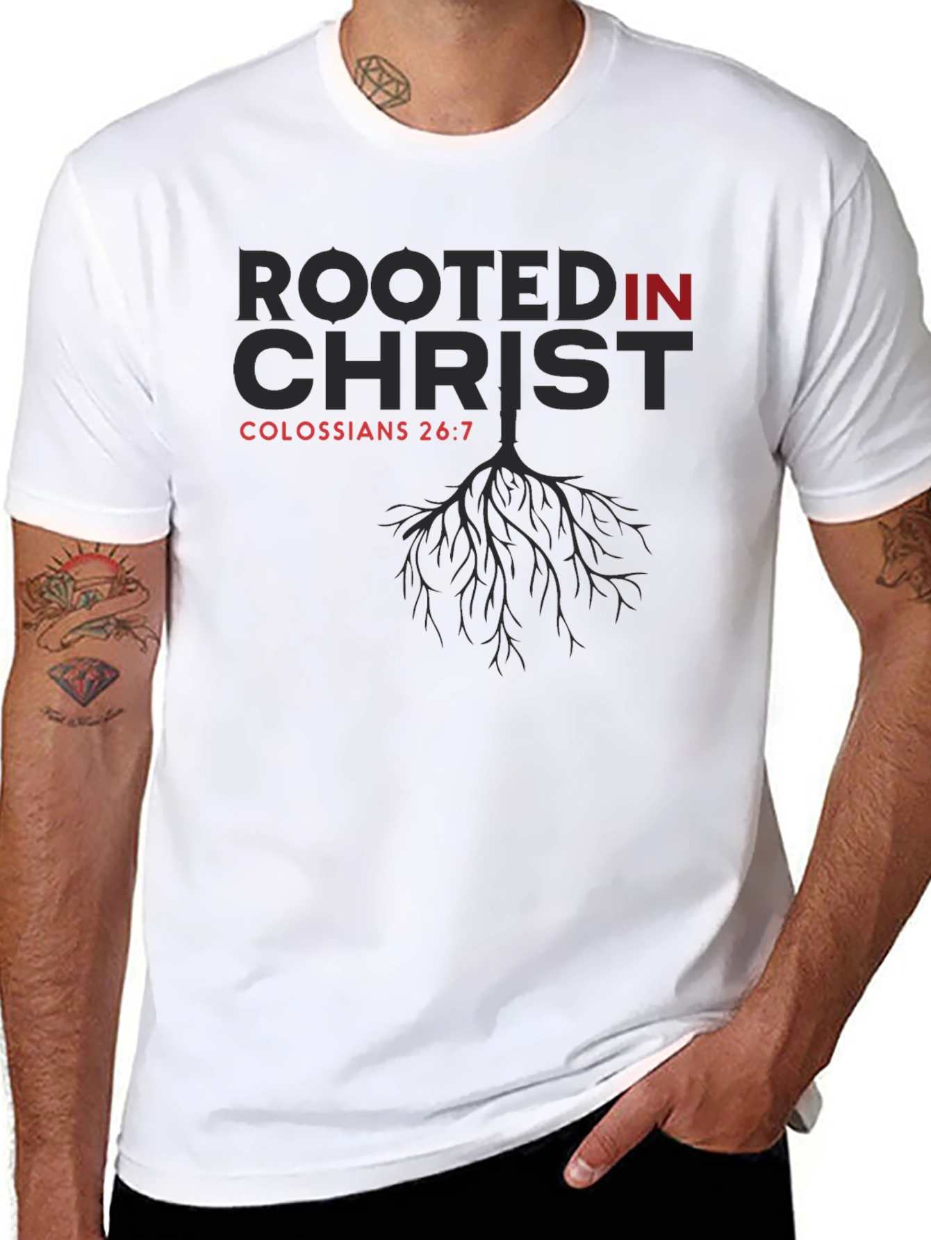 Rooted in Christ Tee - Colossians 2:6-7 - 8