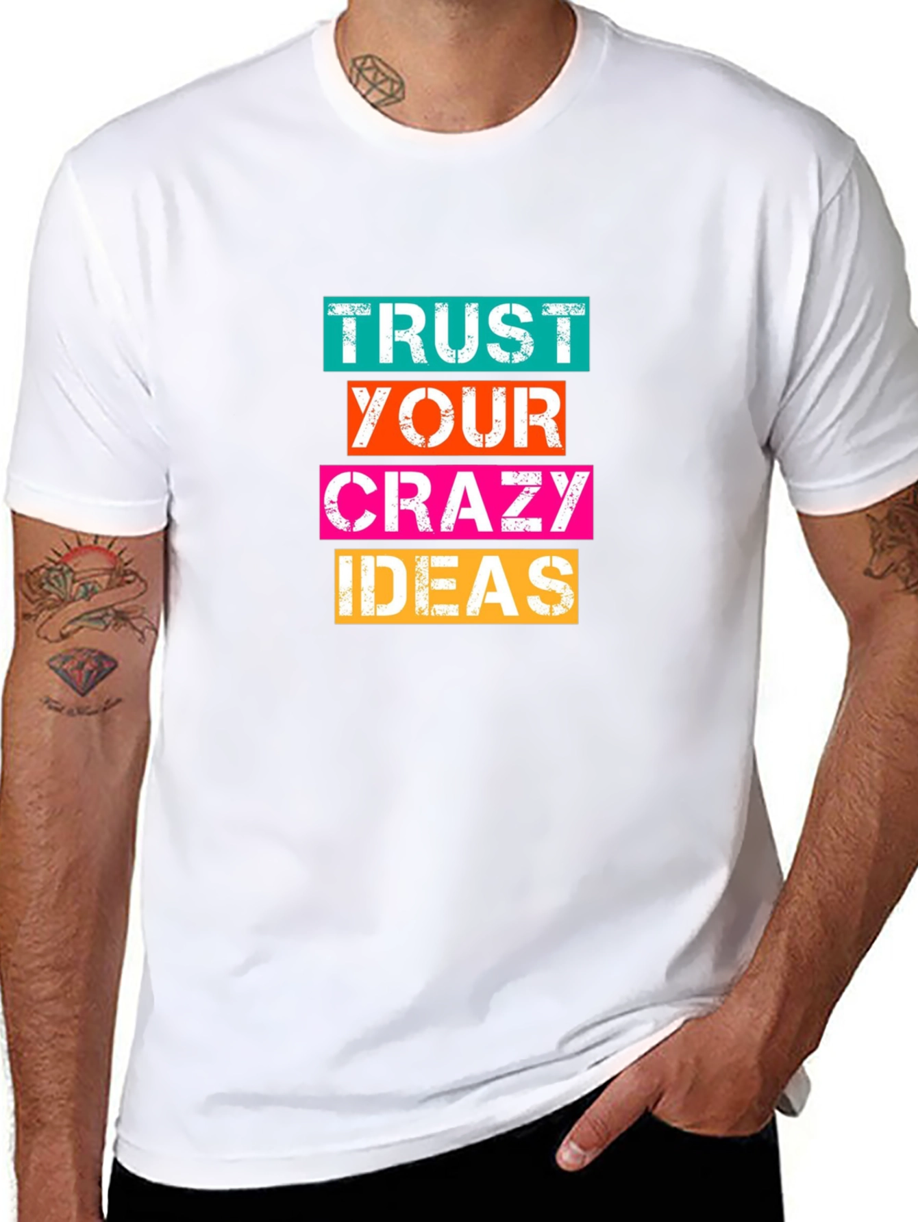Black Trust Your Crazy Ideas Graphic Tee view 8