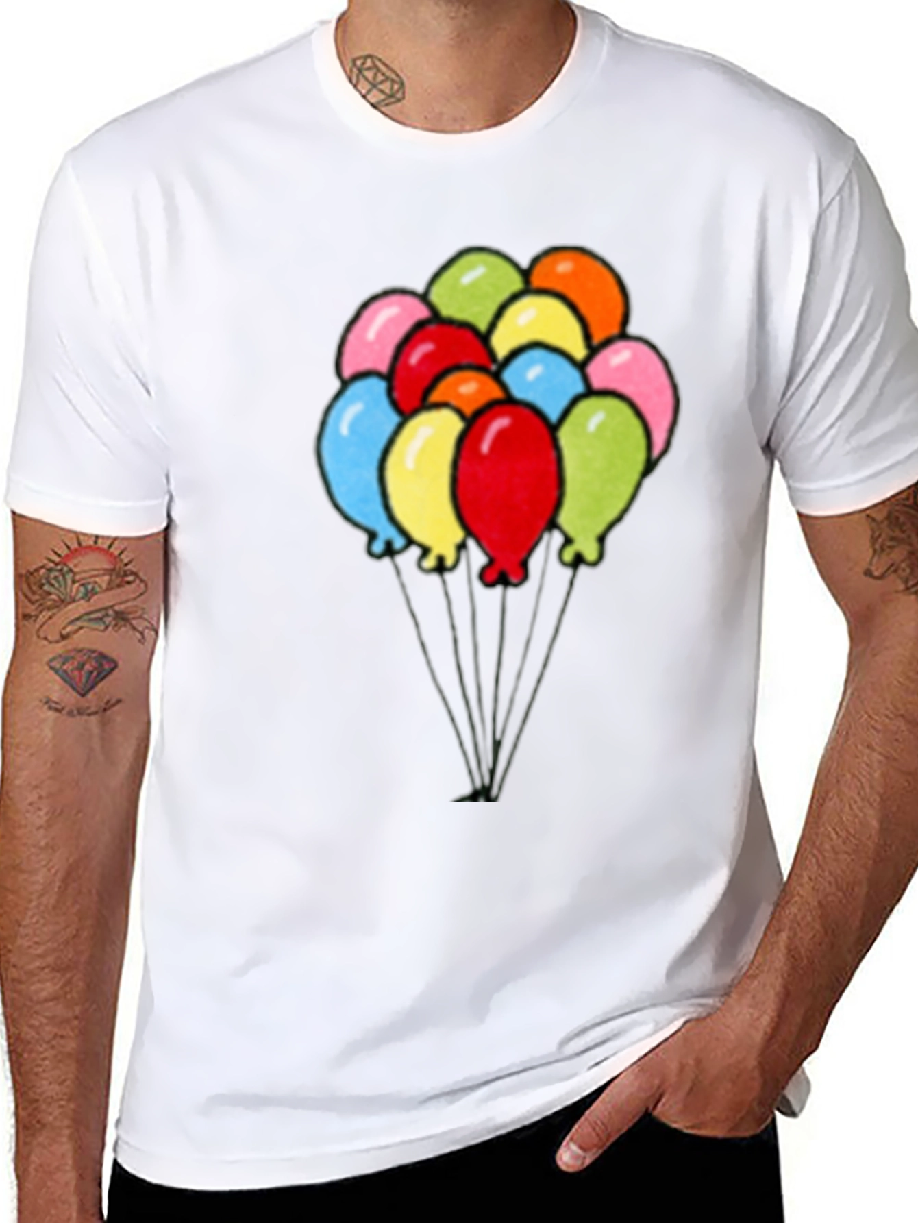 Black Balloons Graphic Black T-Shirt view 8