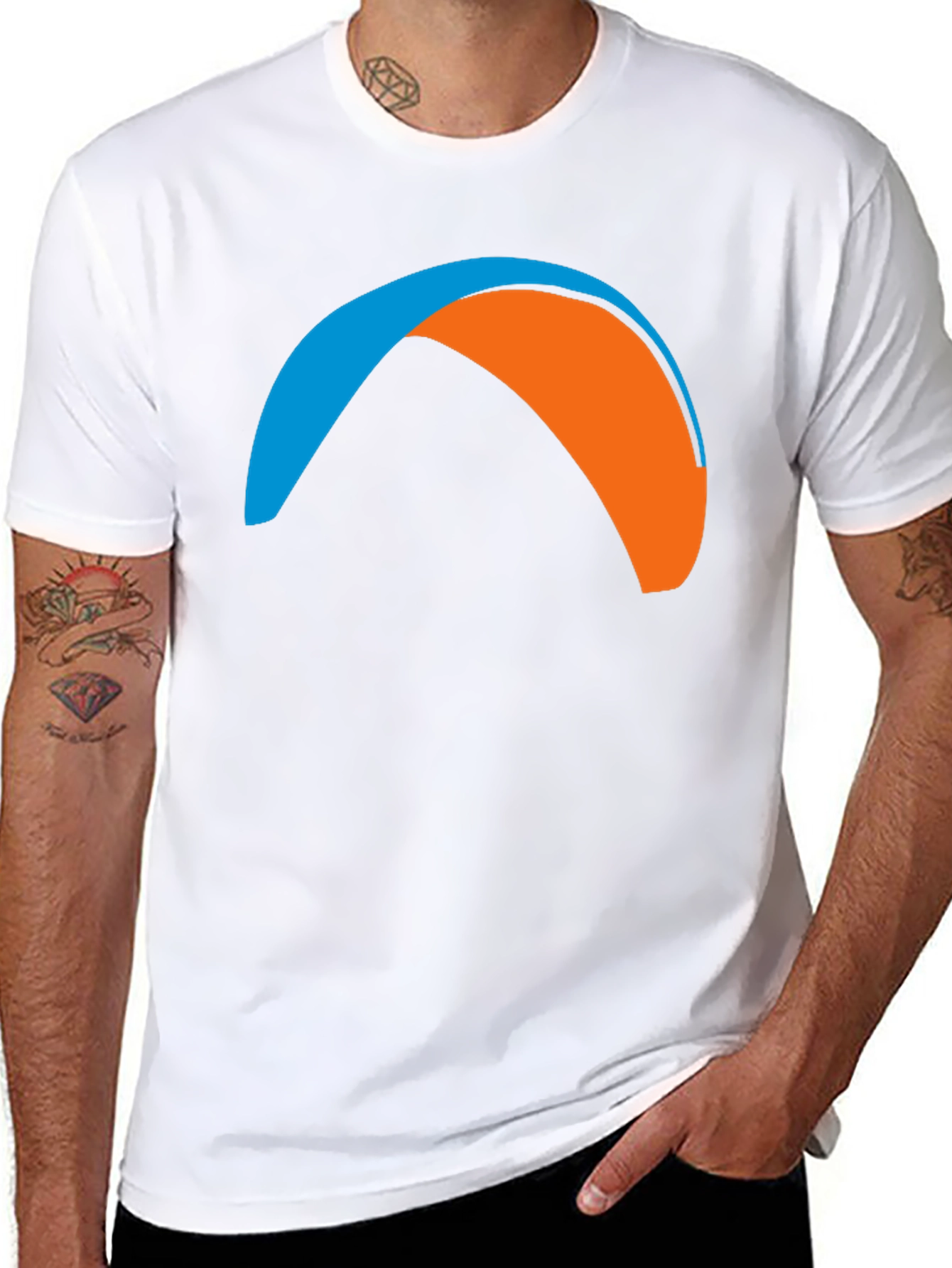 Black Paragliding Graphic Tee - Black Crew Neck T-Shirt view 8