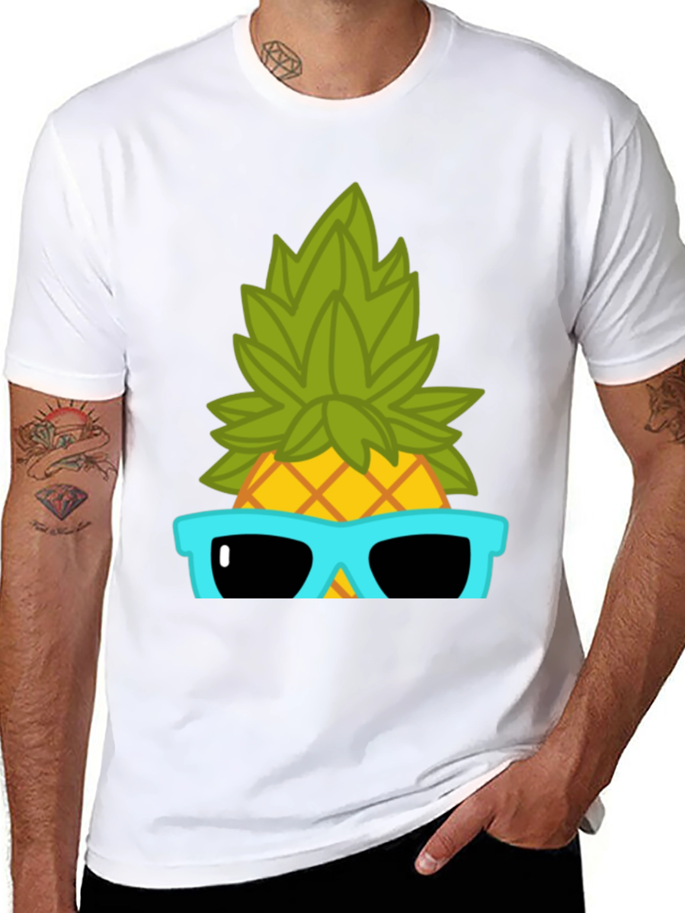 Black Cool Pineapple Graphic T-Shirt - Summer Vibes view 8