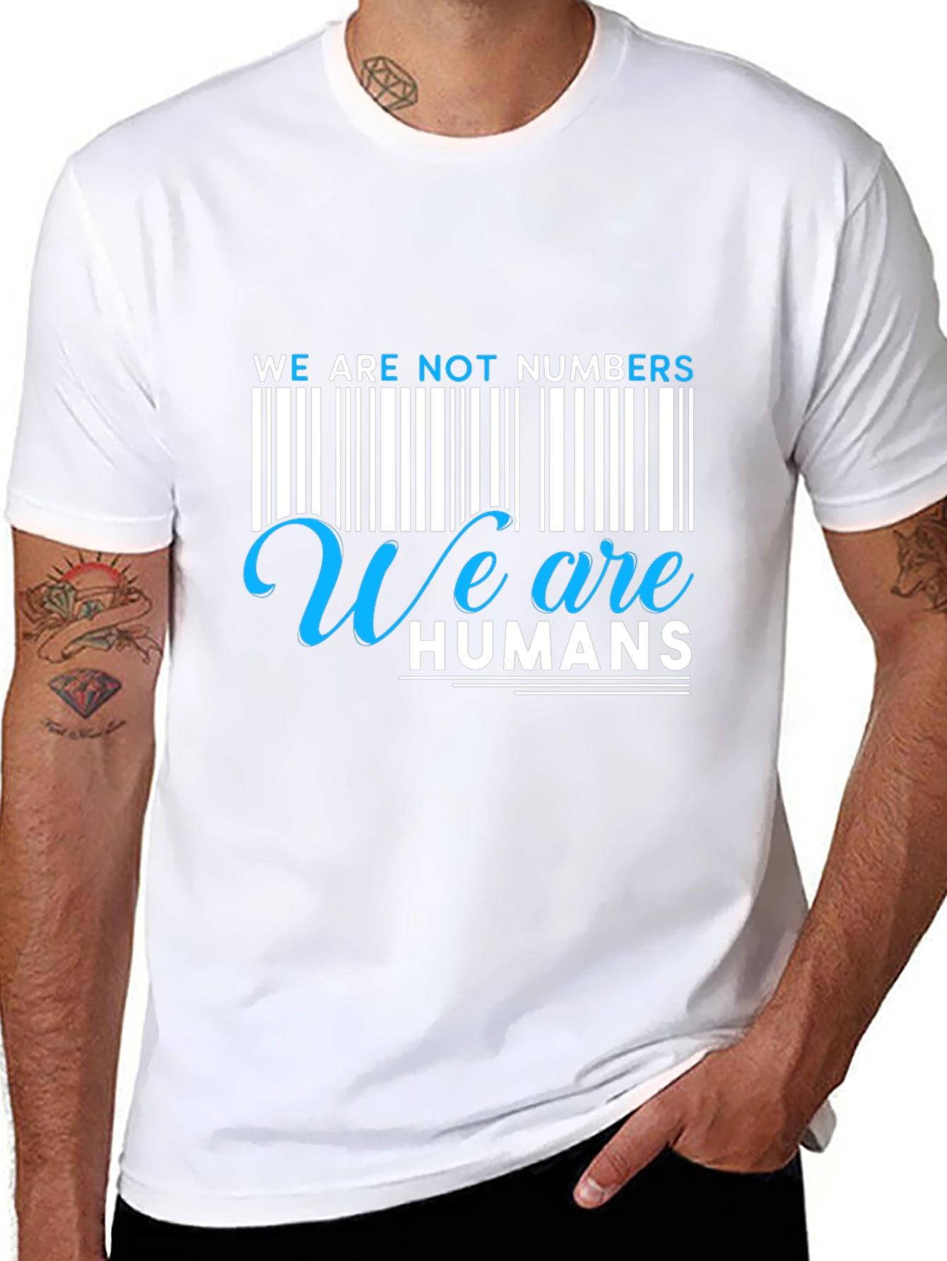 Black We Are Not Numbers, We Are Humans Graphic Tee view 8