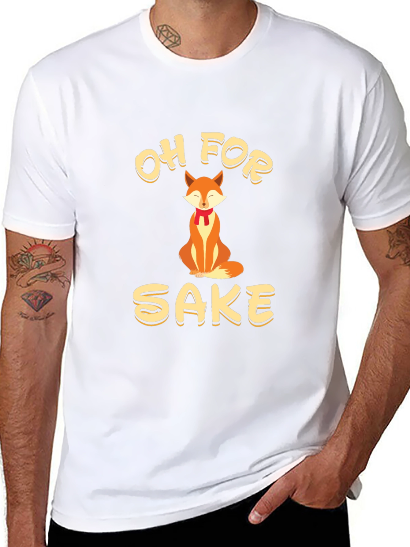 Black Oh For Fox Sake - Funny Graphic Tee view 8