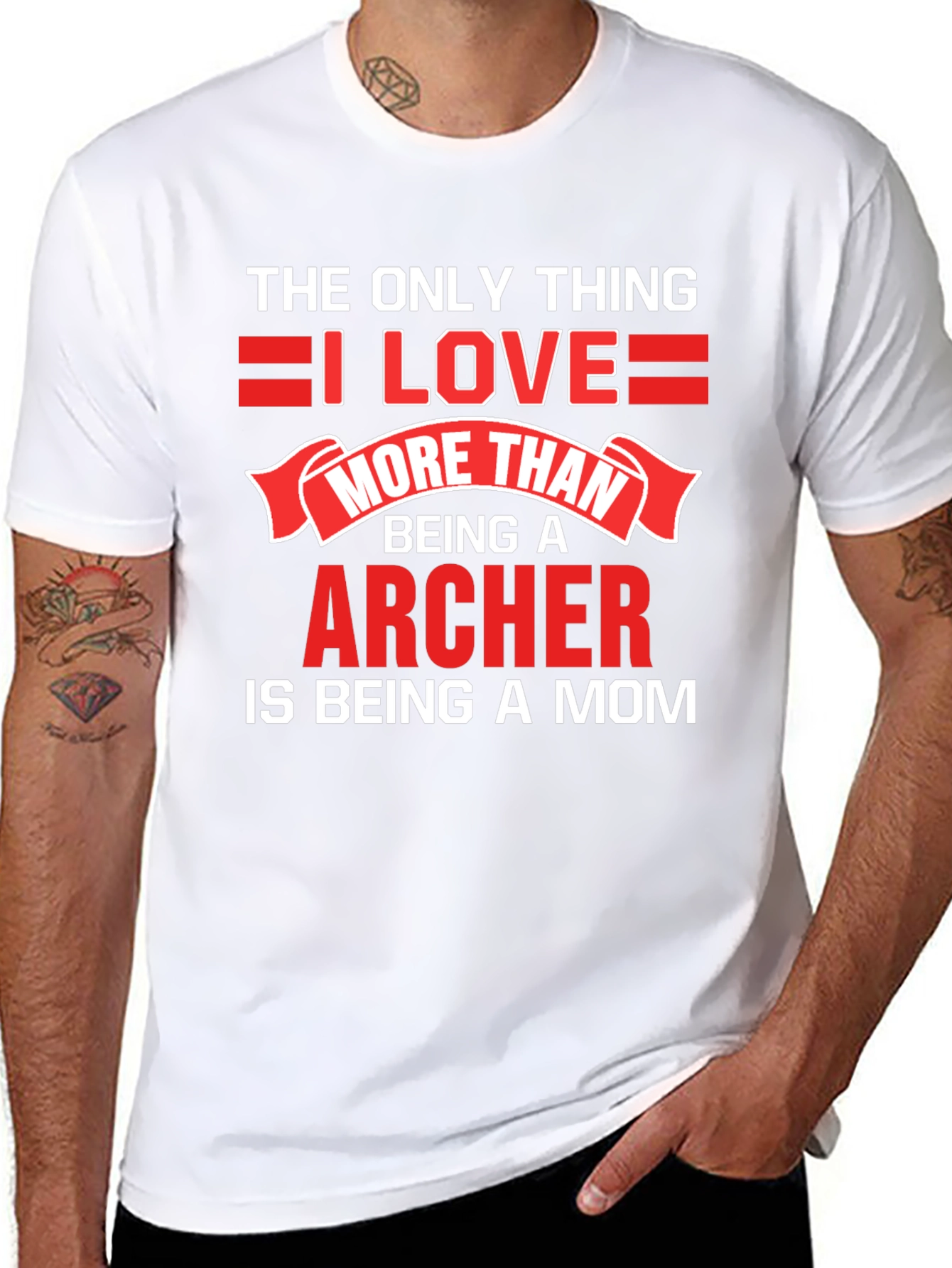 Black Archer Mom T-Shirt - Love Being a Mom! view 8