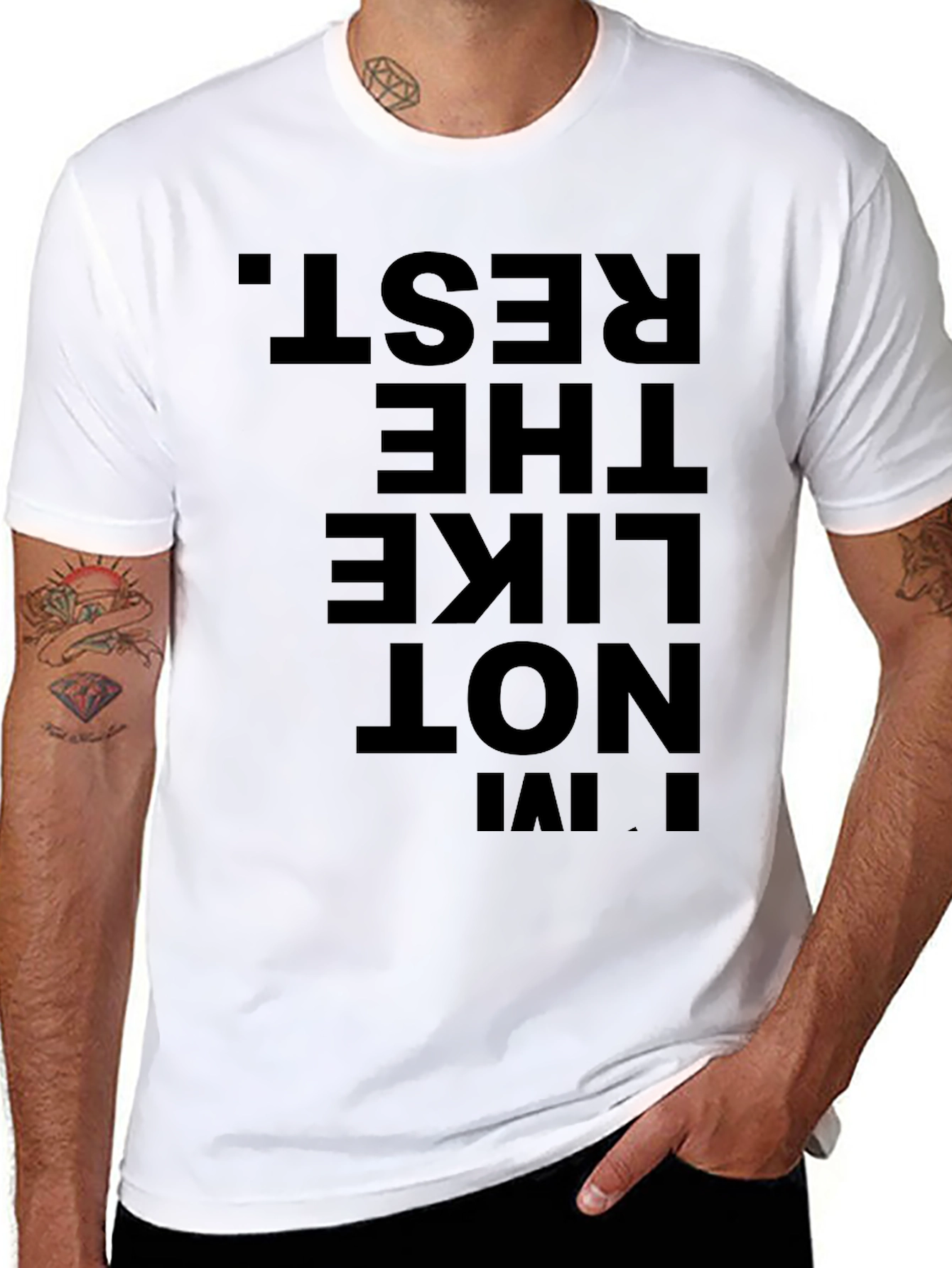 Black I'm Not Like The Rest. Black Graphic Tee view 8