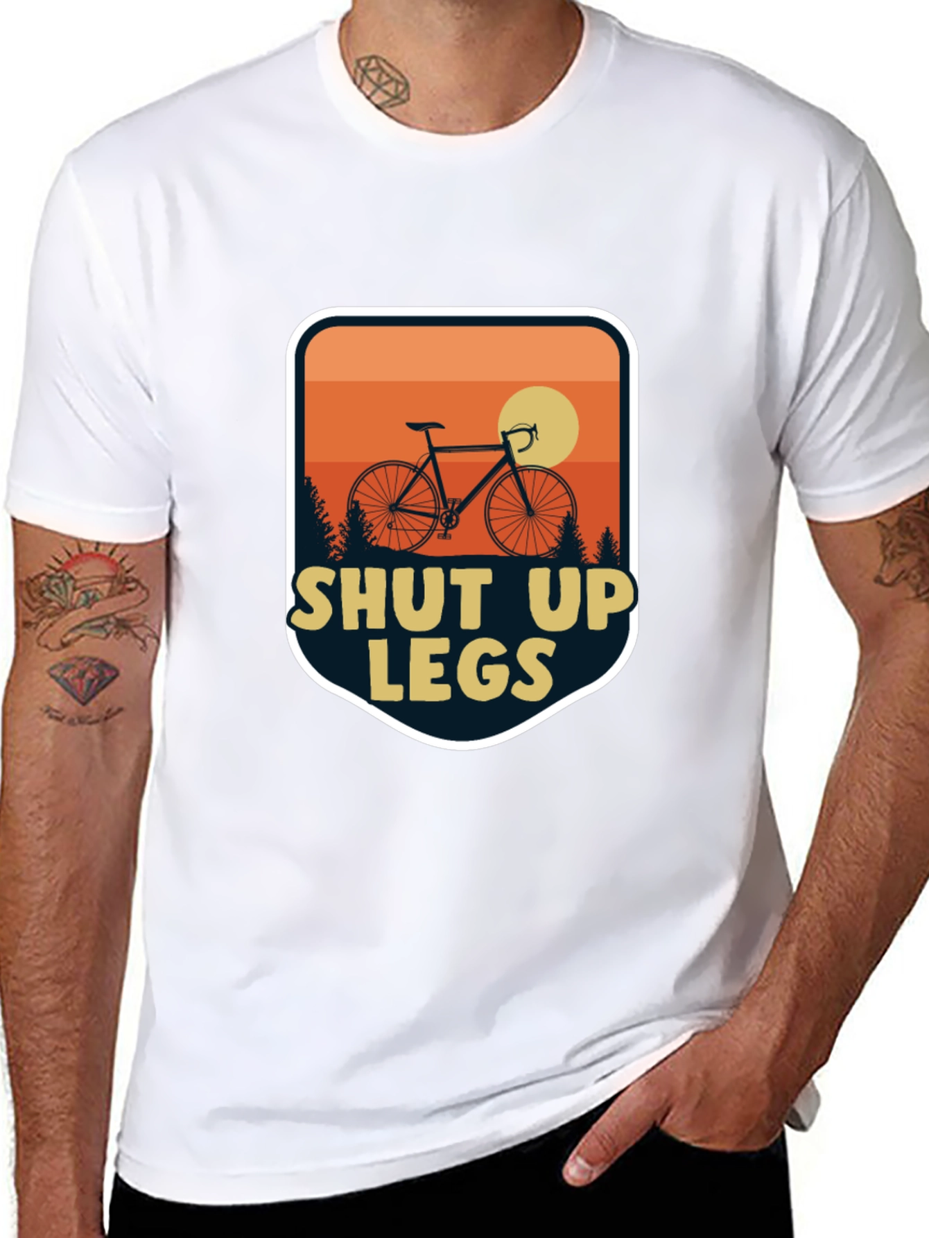 Black Shut Up Legs Cycling T-Shirt view 8