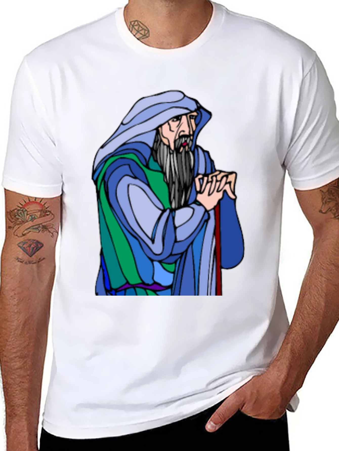 Black Wizard Graphic Tee - Black Cotton Blend Shirt view 8