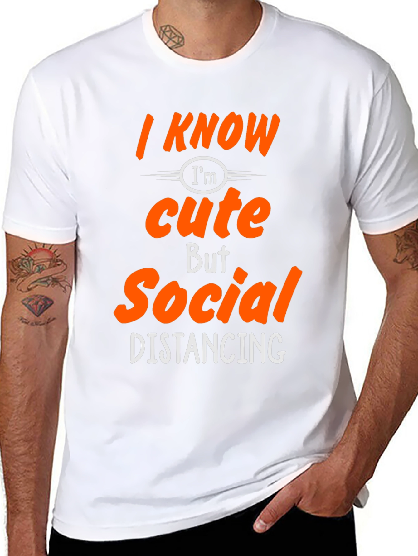 Black Funny Social Distancing Graphic Tee Shirt view 8