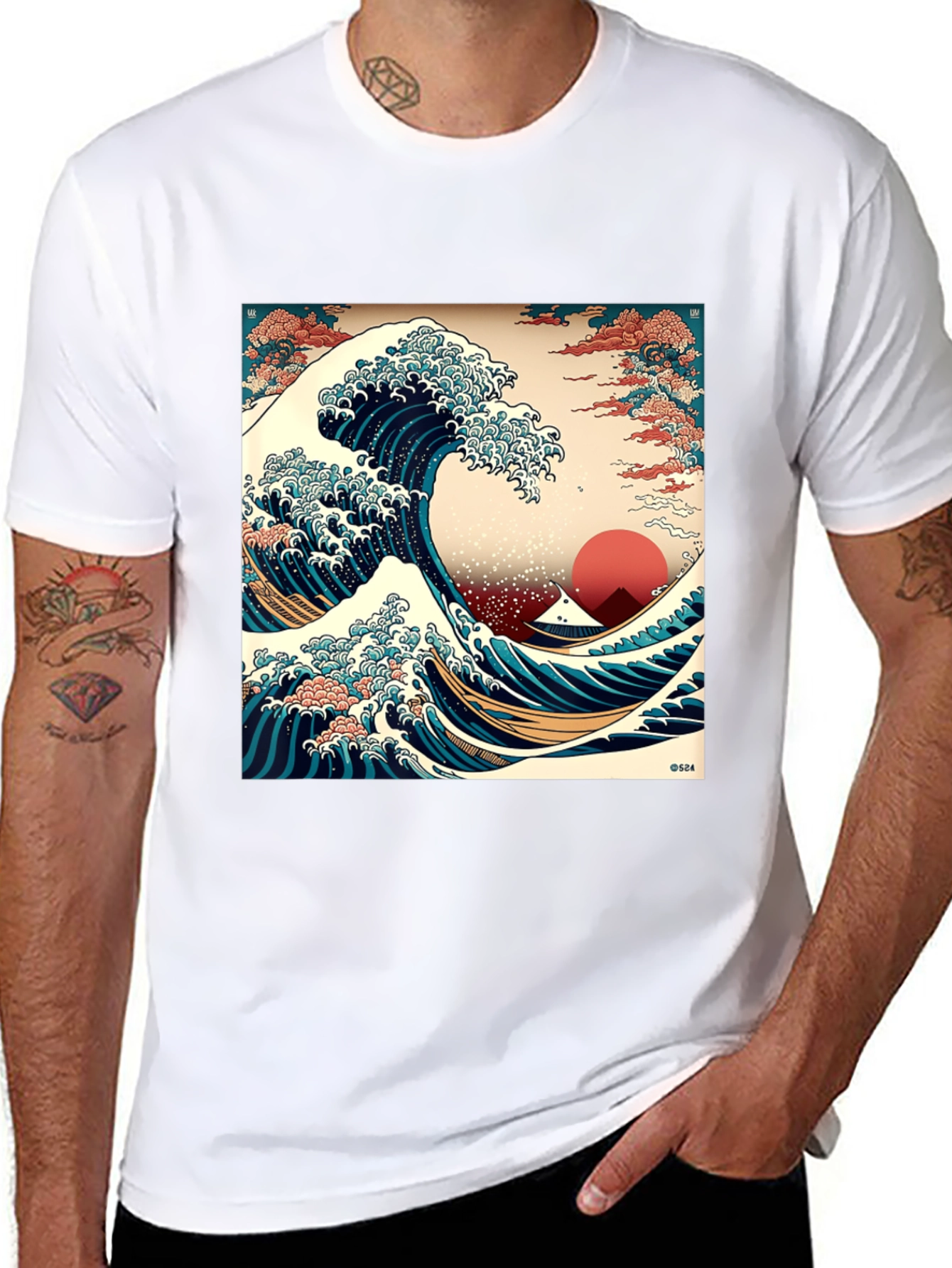 Black Great Wave T-Shirt - Stylish Graphic Tee view 8