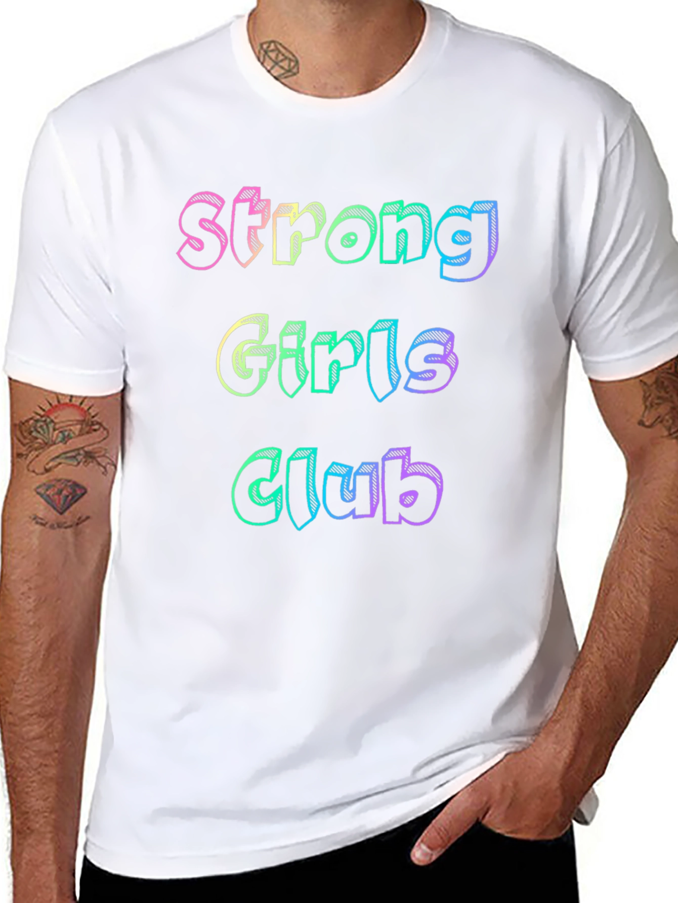 Black Strong Girls Club Black T-Shirt view 8