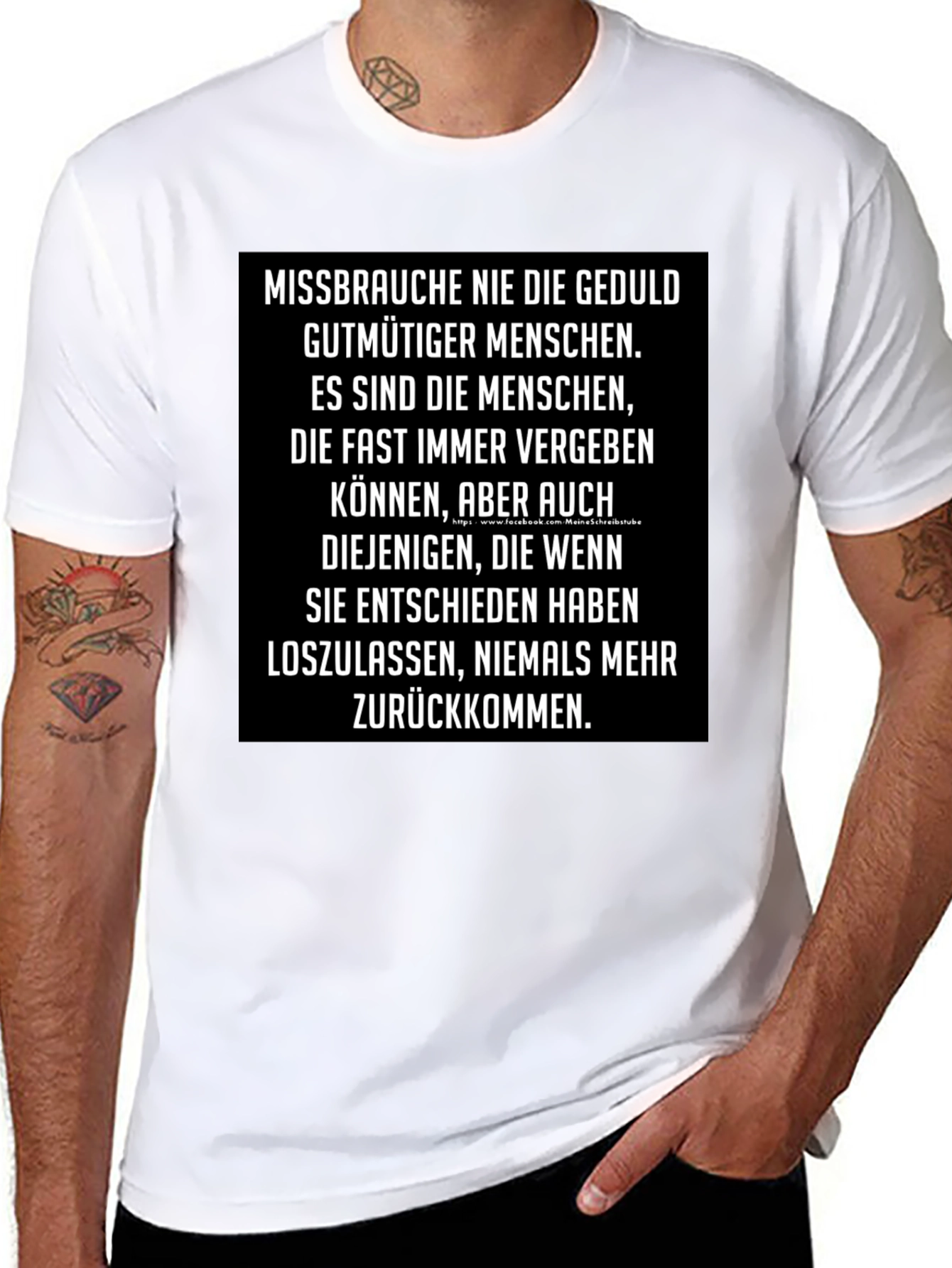 Black Men's Graphic T-Shirt - German Quote view 8