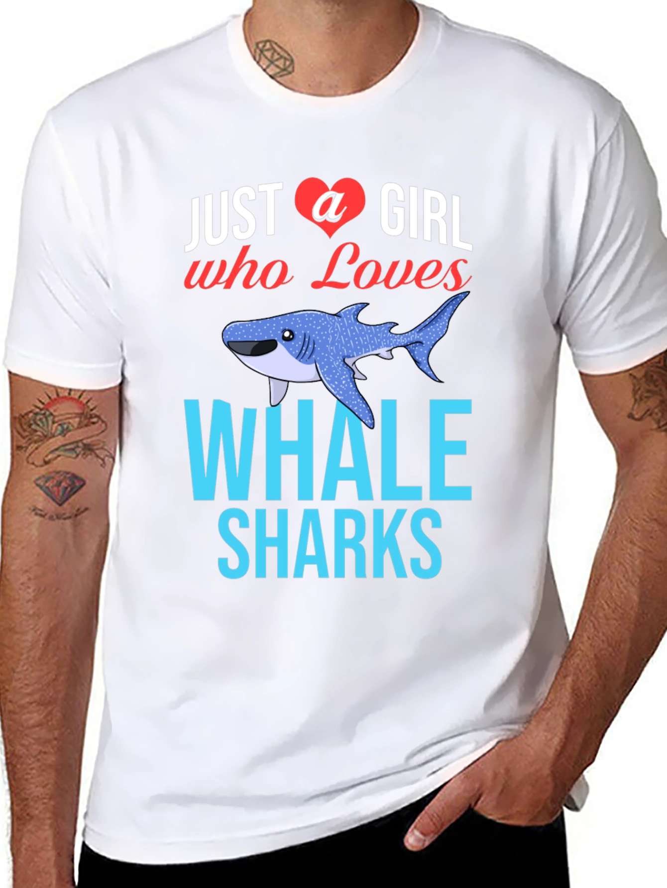Black Just A Girl Who Loves Whale Sharks T-Shirt view 8