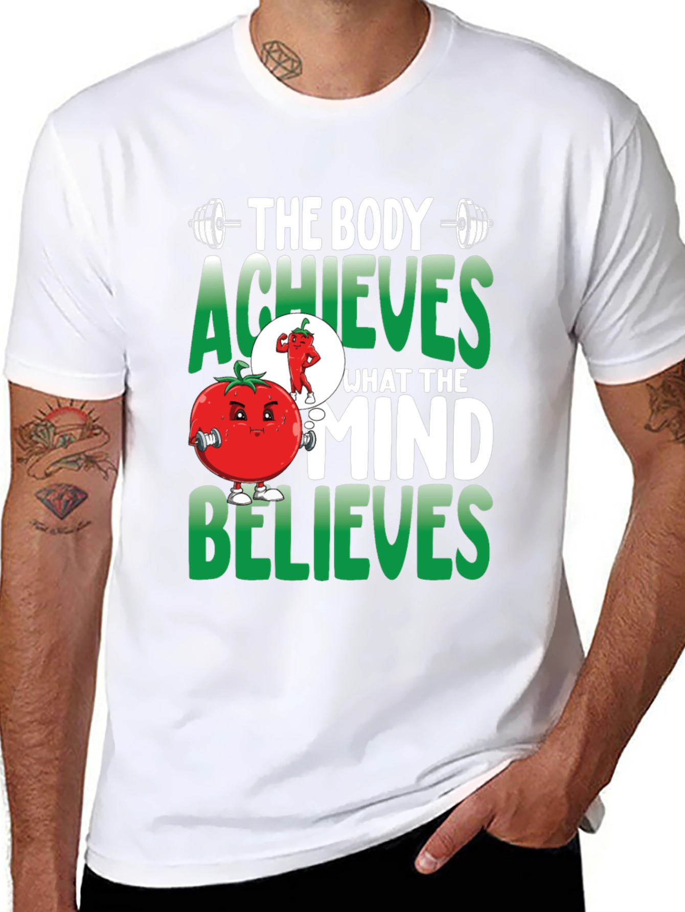 Black Body Achieves Mind Believes T-Shirt view 8